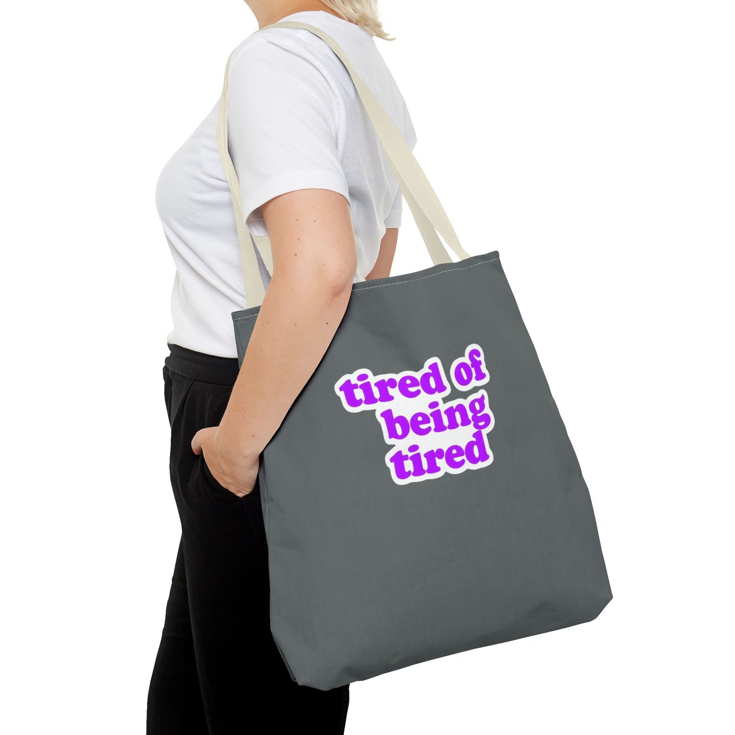 Autoimmune Disease Awareness Tote Bag - "Bad Ass Spoonie Squad" (Dark Grey)