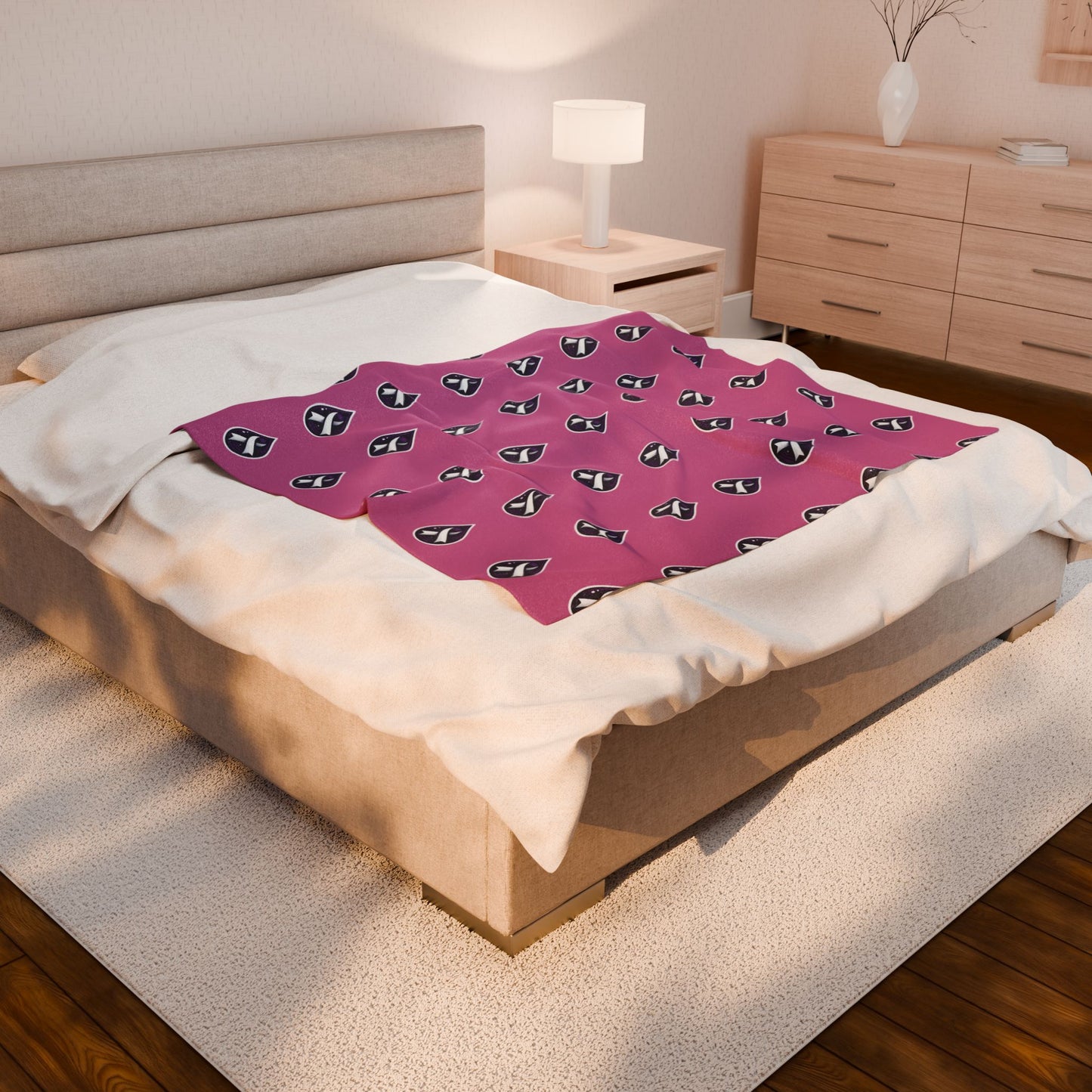 Sjögren's Disease Cozy Velveteen Plush Blanket - Soft Layer for Comfort & Warmth (Light Pink)