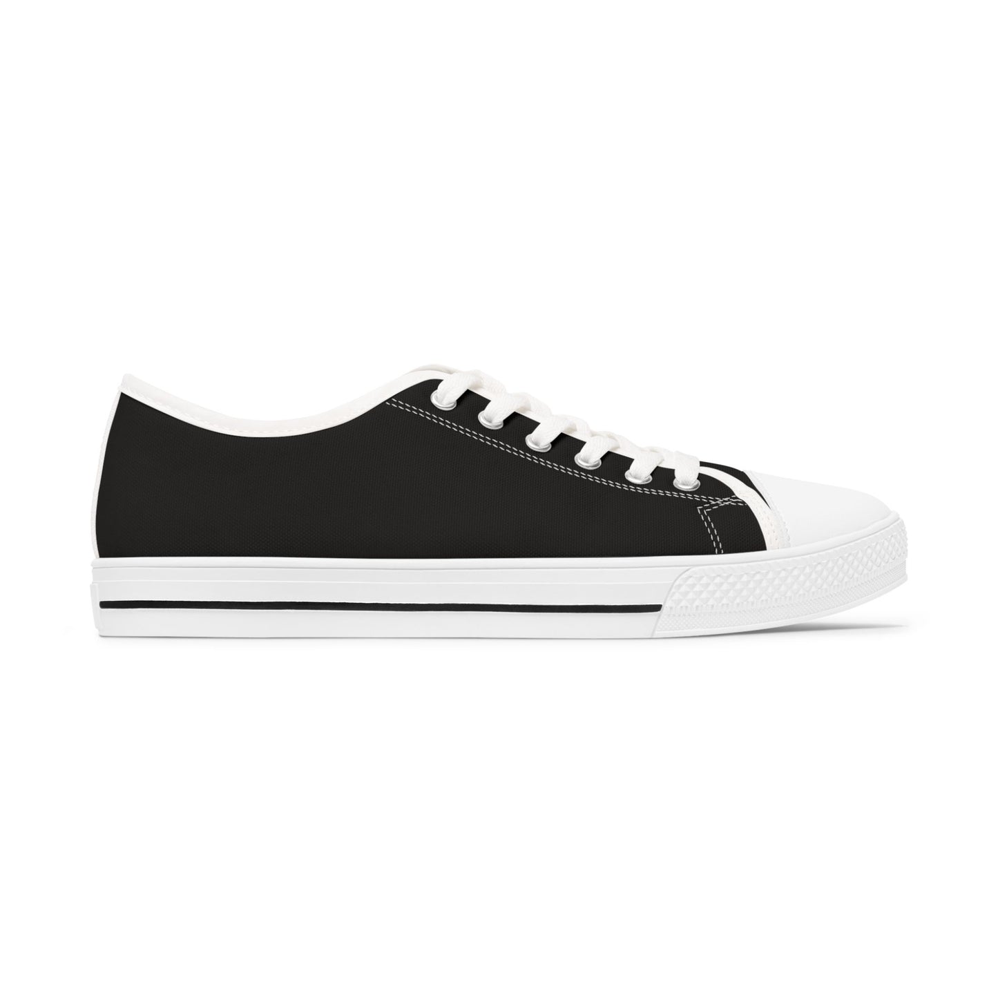 Inspirational Women's Low Top Sneakers - Unstoppable Warrior Design (Black)
