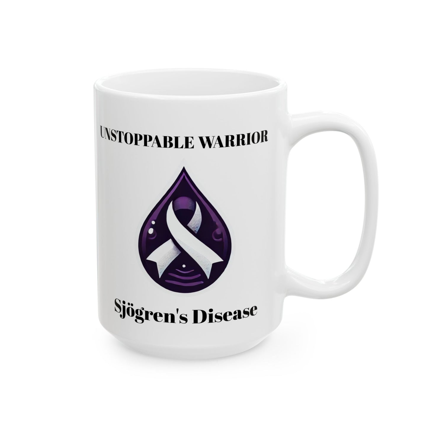 Inspirational Ceramic Mug - Unstoppable Warrior Design (11oz & 15oz) (White)