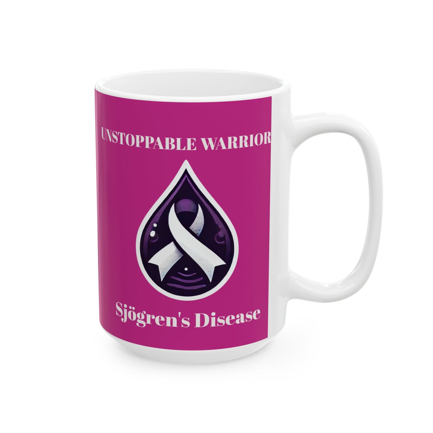 Inspirational Ceramic Mug - Unstoppable Warrior Design (11oz & 15oz) (Dark Purple)