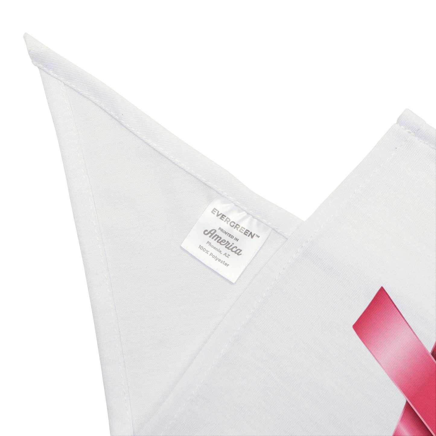 Breast Cancer Pet Bandana - Supportive Dog Accessory for Awareness Events (White)
