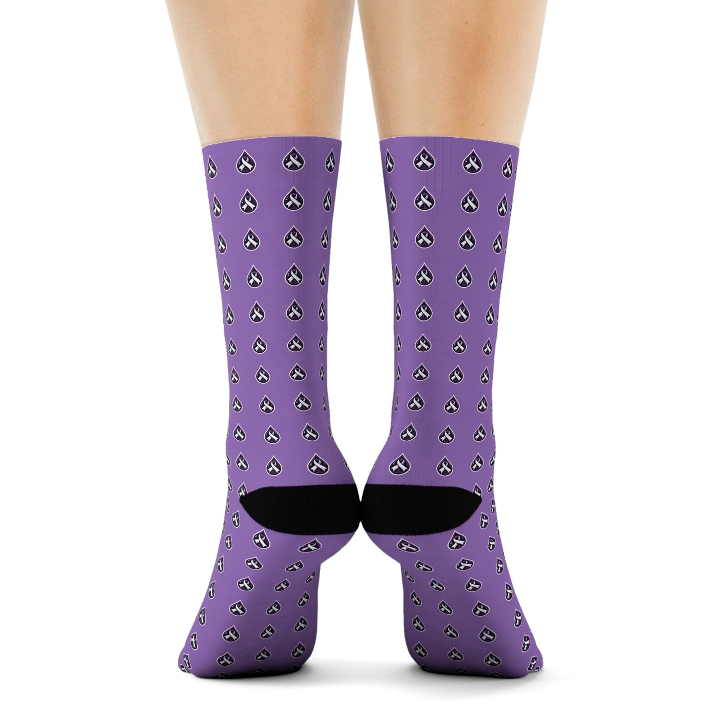 Sjögren's Disease Teardrop Pattern Crew Socks (Light Purple)