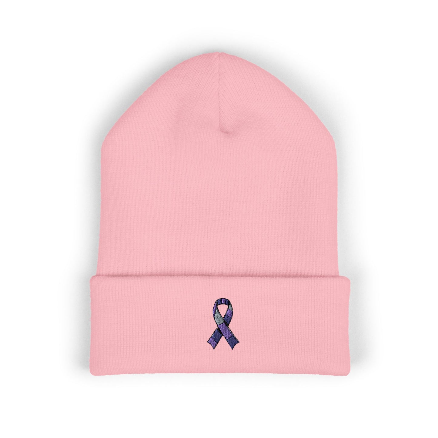 Purple Support Ribbon Classic Cuffed Beanie | Support Awareness & Cause (Autoimmune, Sjögren's Disease, Systemic Lupus Erythematosus (SLE), Inflammatory Bowel Disease, etc.)