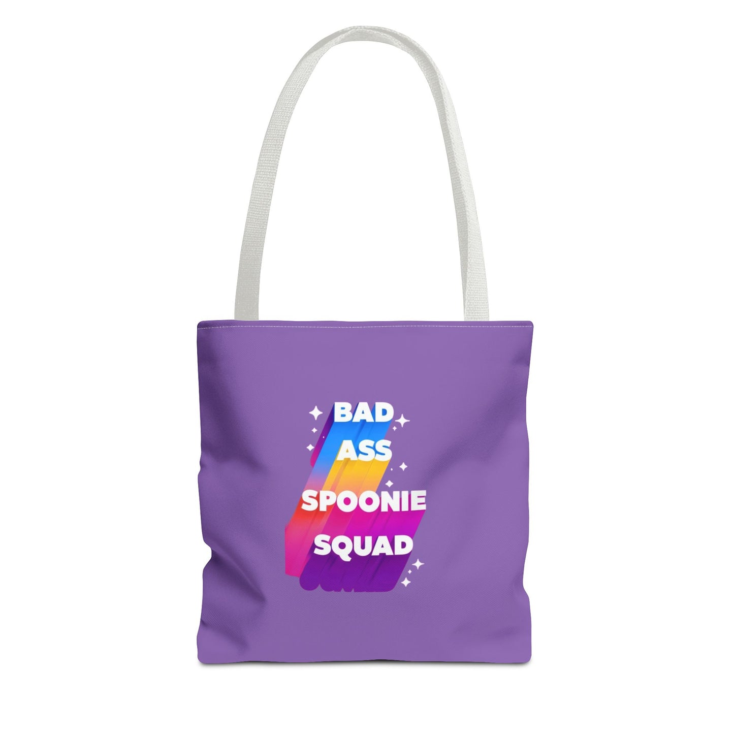Autoimmune Disease Awareness Tote Bag - "Bad Ass Spoonie Squad" (Light Purple)
