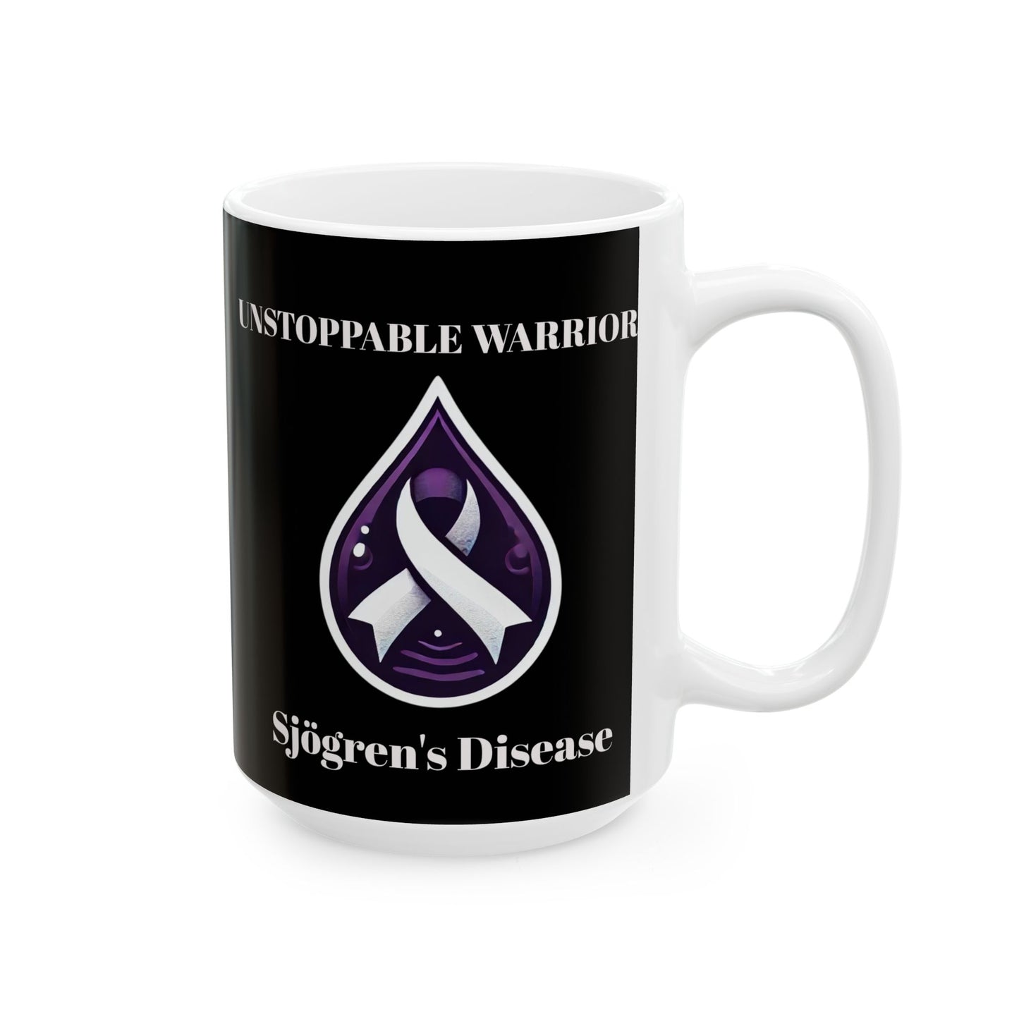 Inspirational Ceramic Mug - Unstoppable Warrior Design (11oz & 15oz) (Black)