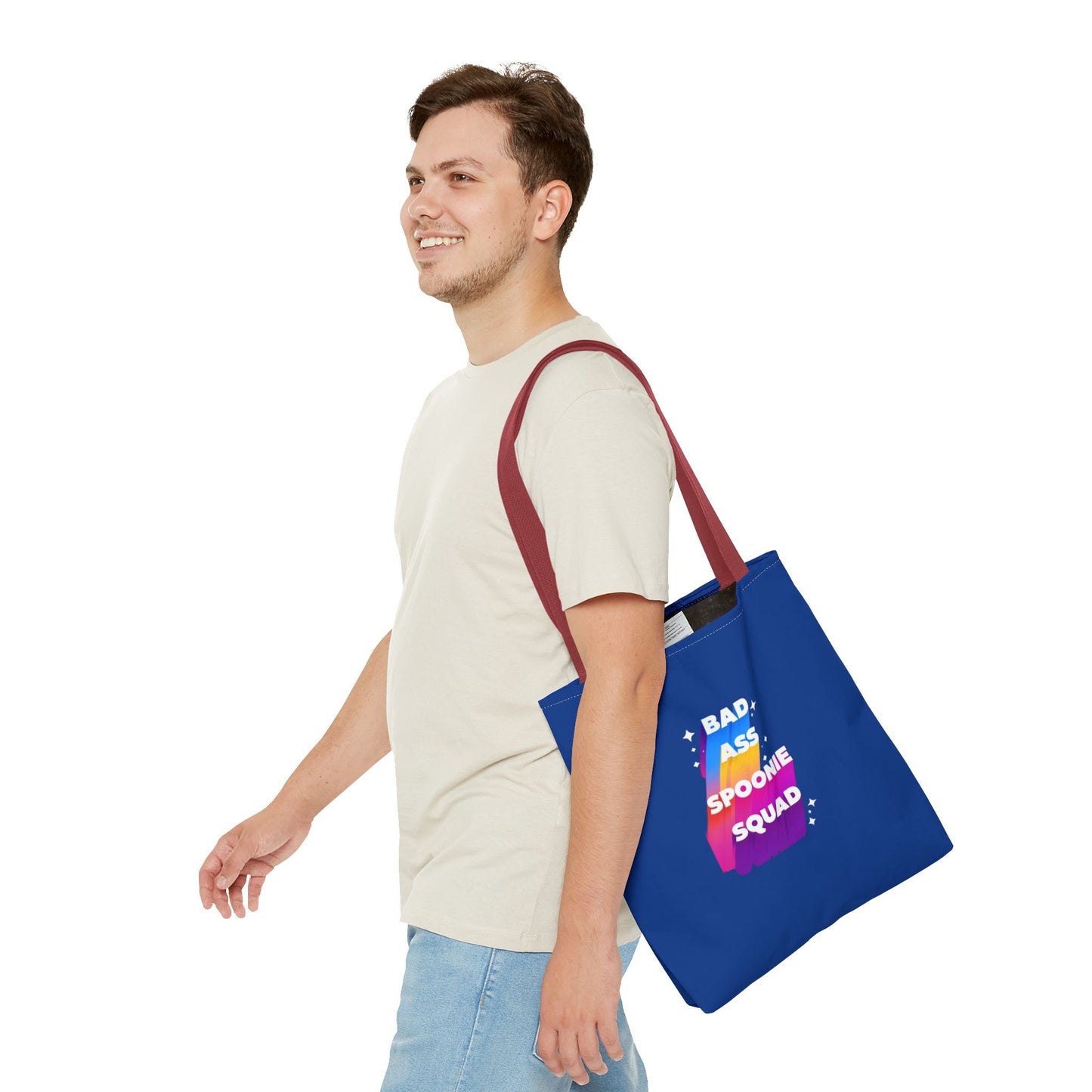 Autoimmune Disease Awareness Tote Bag - "Bad Ass Spoonie Squad" (Dark Blue)