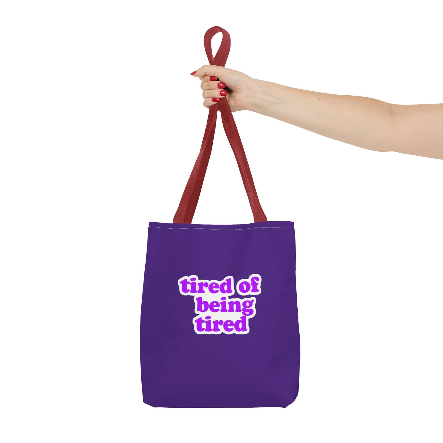 Autoimmune Disease Awareness Tote Bag - "tired of being tired" (Purple)