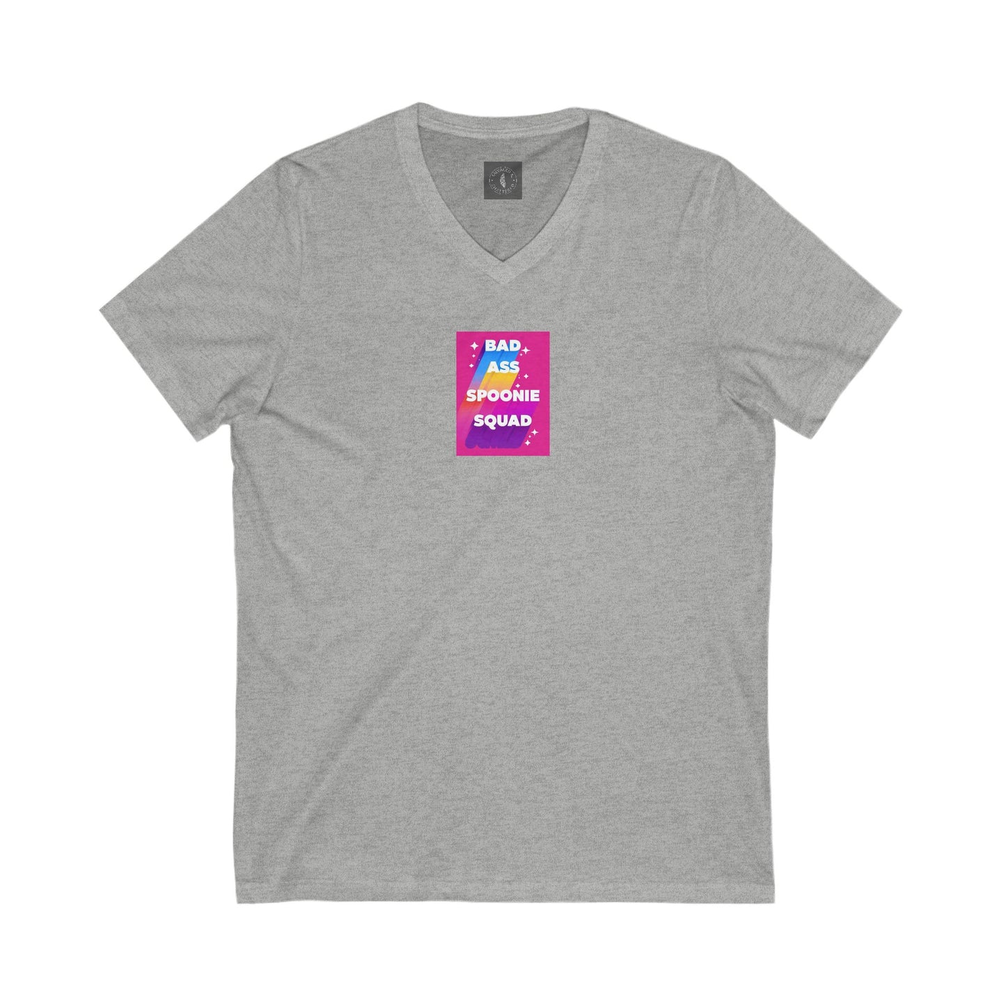 Sjögren's Disease - "Bad Ass Spoonie Squad" - Unisex V-Neck Tee