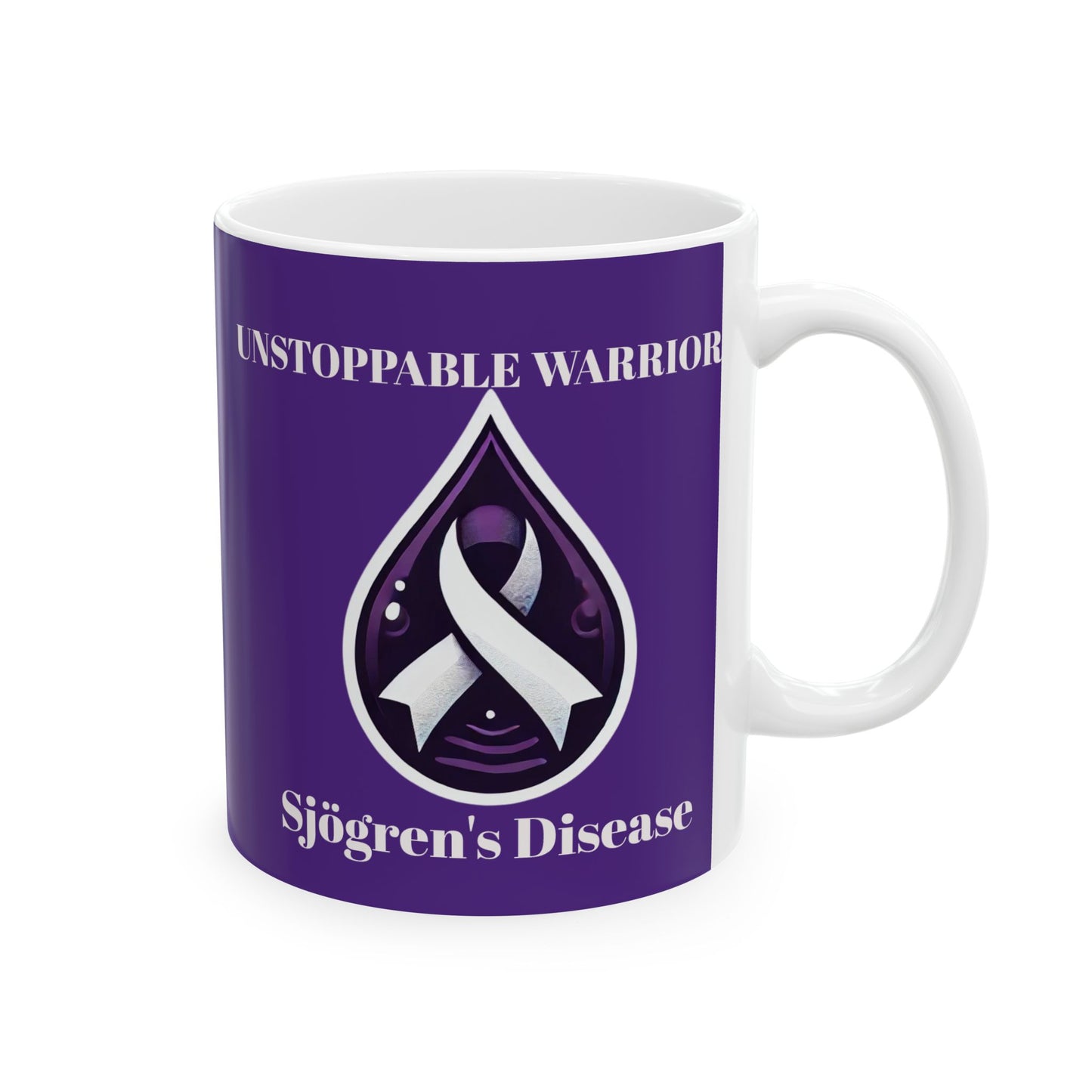Inspirational Ceramic Mug - Unstoppable Warrior Design (11oz & 15oz) (Dark Purple)