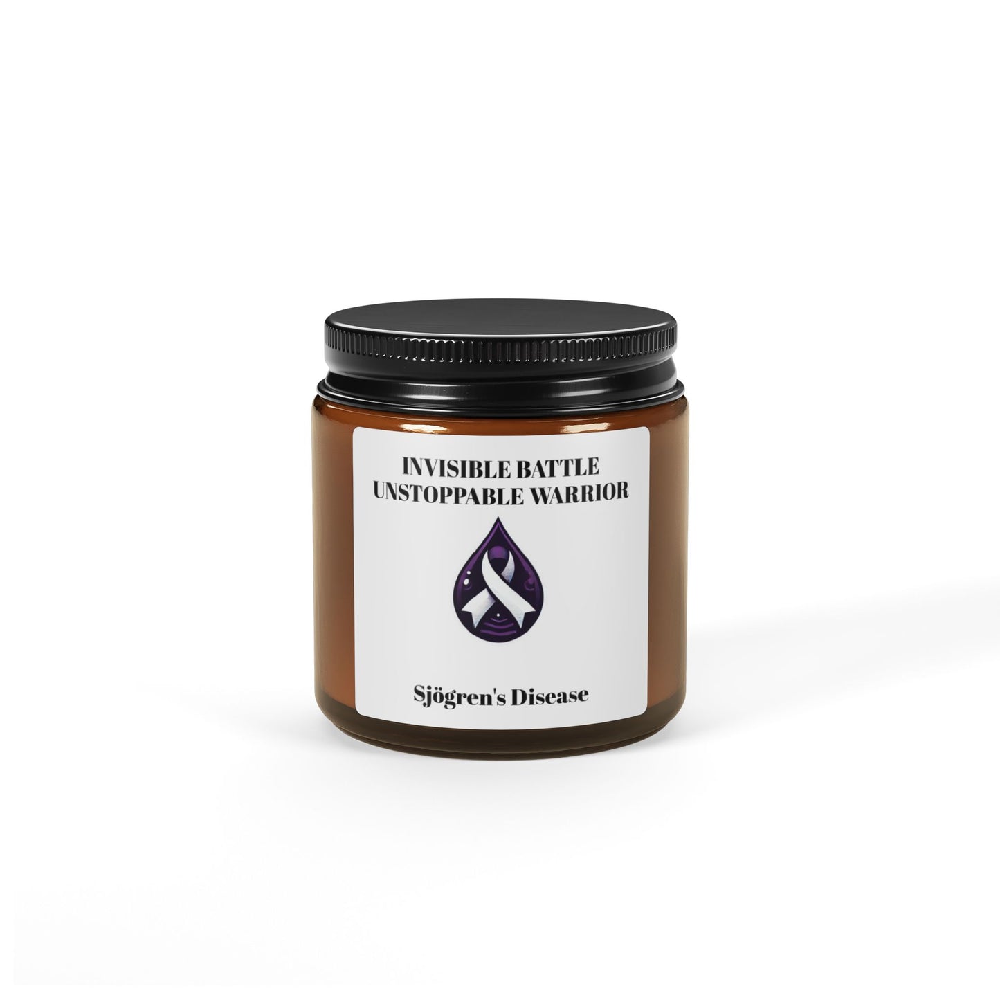 Scented Soy Candle - Invisible Battle Unstoppable Warrior - Sjögren's Disease Awareness