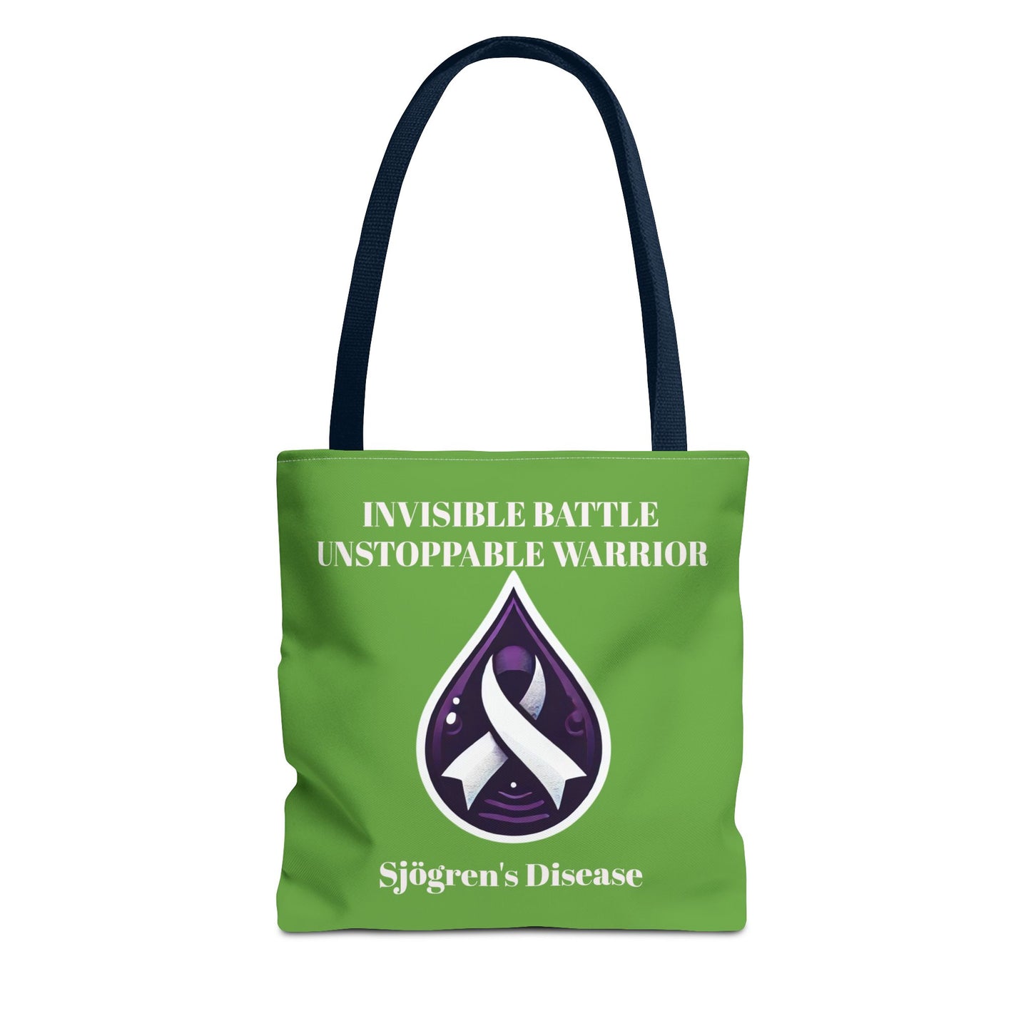 Invisible Battle Unstoppable Warrior Tote Bag - Sjögren's Disease Awareness (Green)