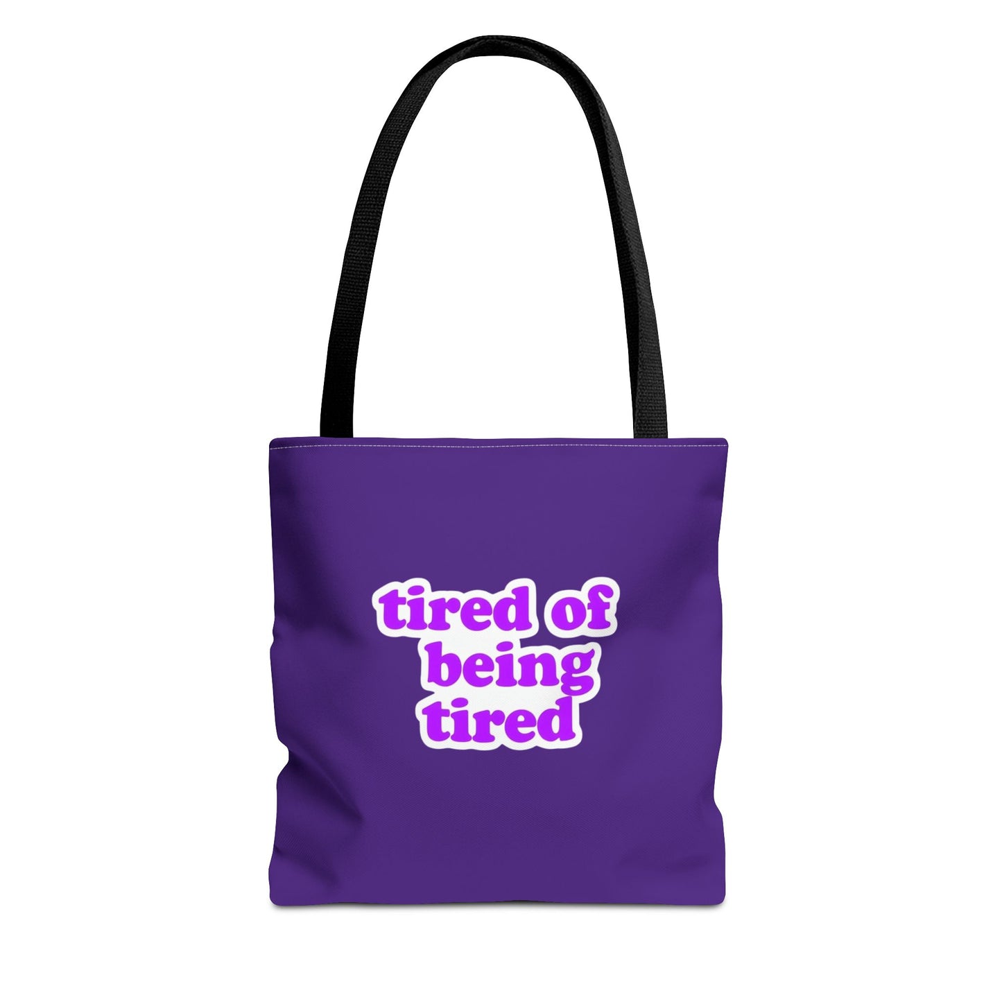 Autoimmune Disease Awareness Tote Bag - "tired of being tired" (Purple)