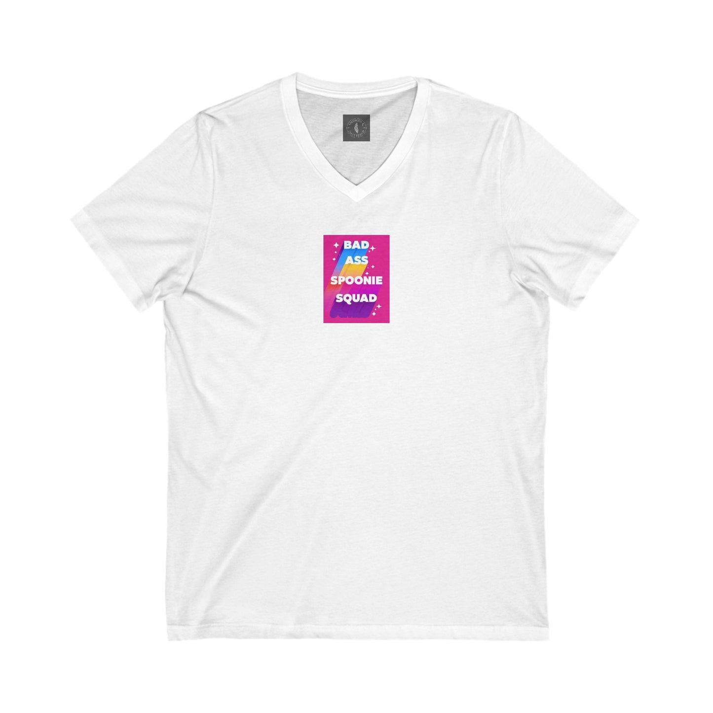Sjögren's Disease - "Bad Ass Spoonie Squad" - Unisex V-Neck Tee