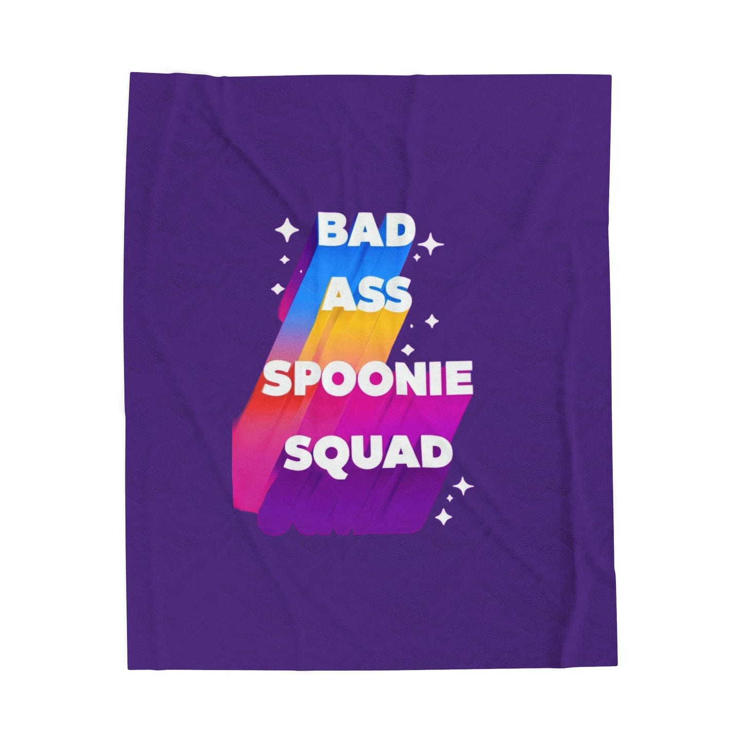 "Bad Ass Spoonie Squad" Plush Blanket - (Purple)