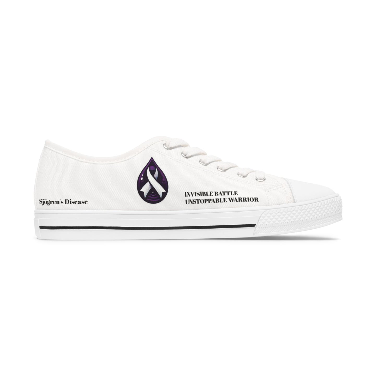Inspirational Women's Low Top Sneakers - Unstoppable Warrior Design (White)