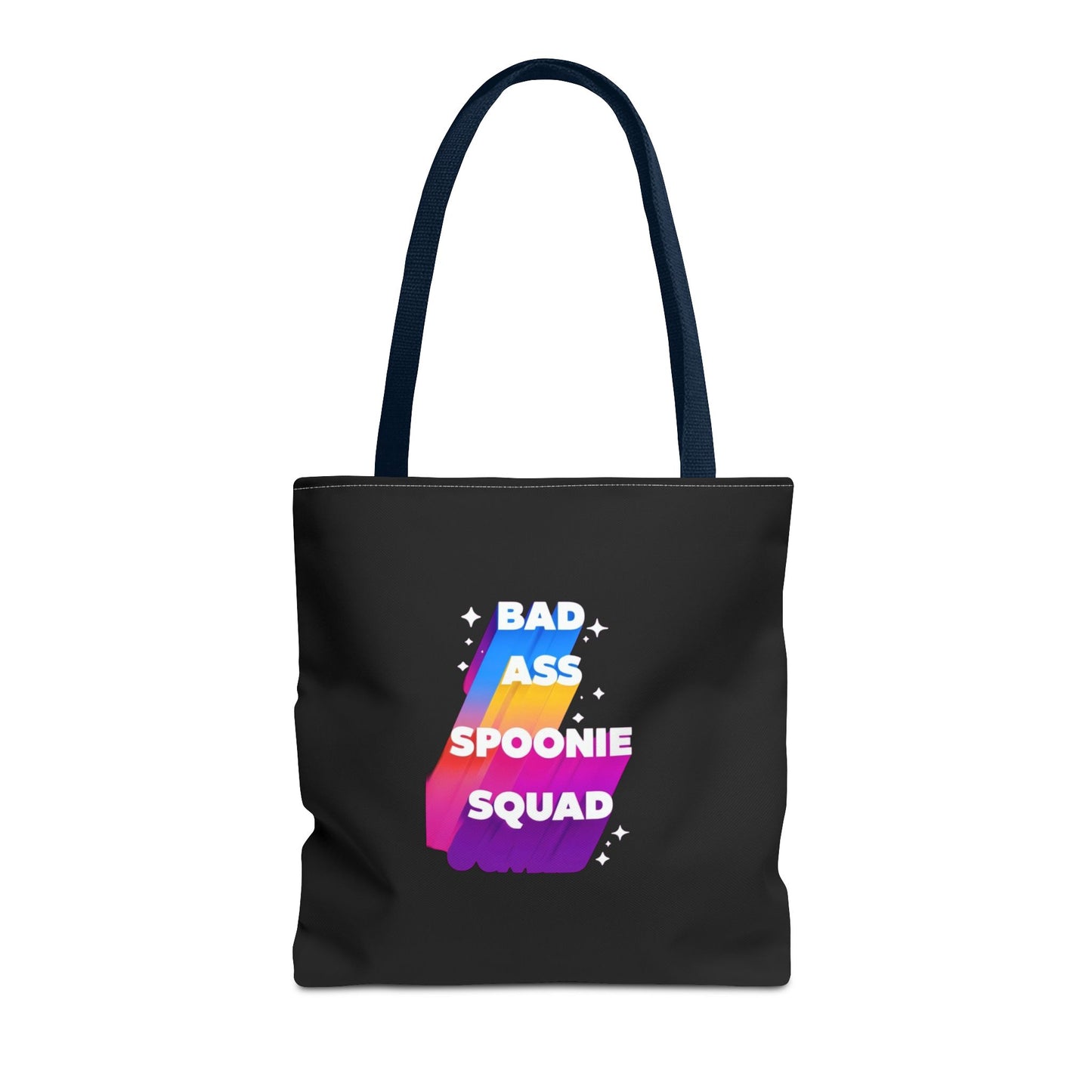 Autoimmune Disease Awareness Tote Bag - "Bad Ass Spoonie Squad" (Black)