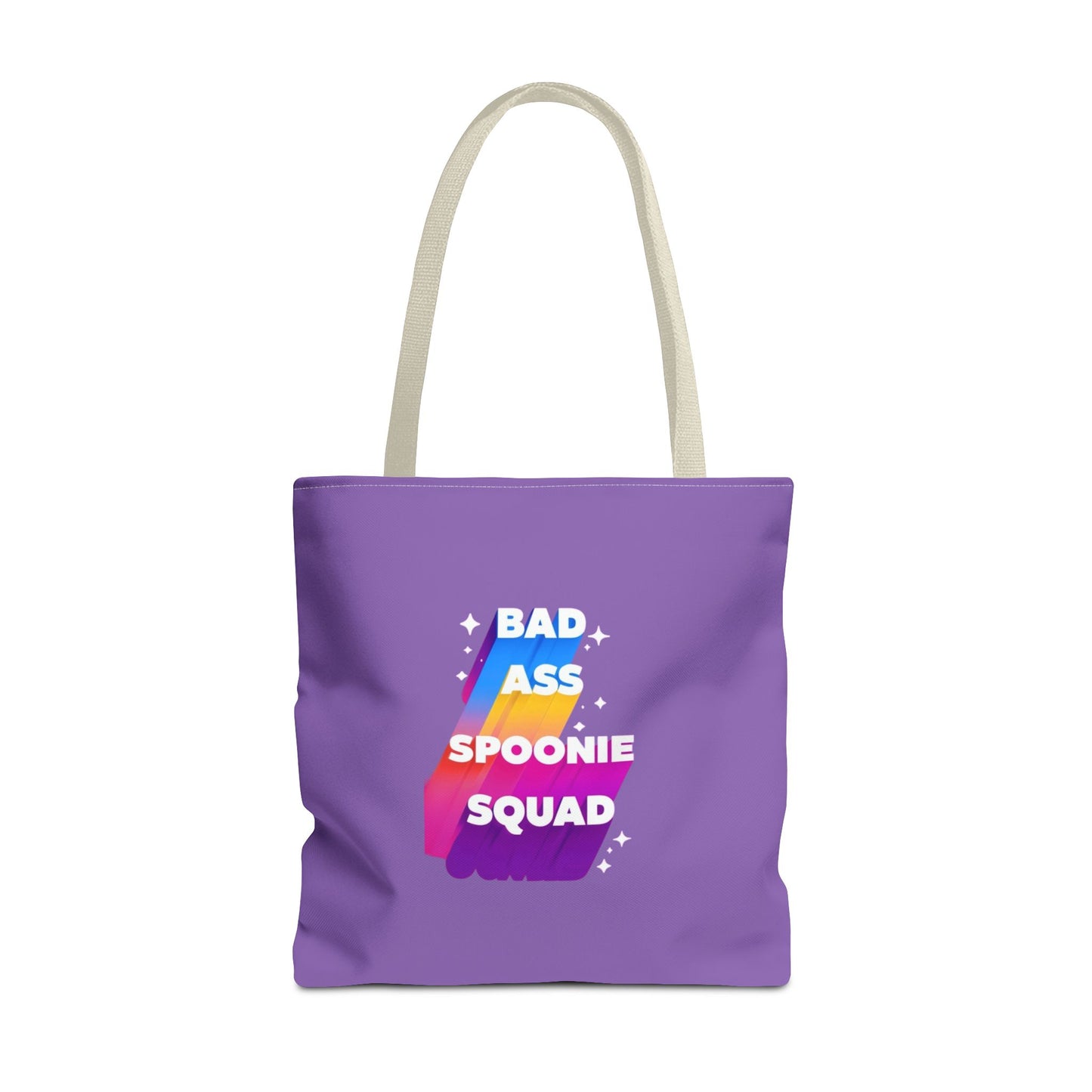 Autoimmune Disease Awareness Tote Bag - "Bad Ass Spoonie Squad" (Light Purple)