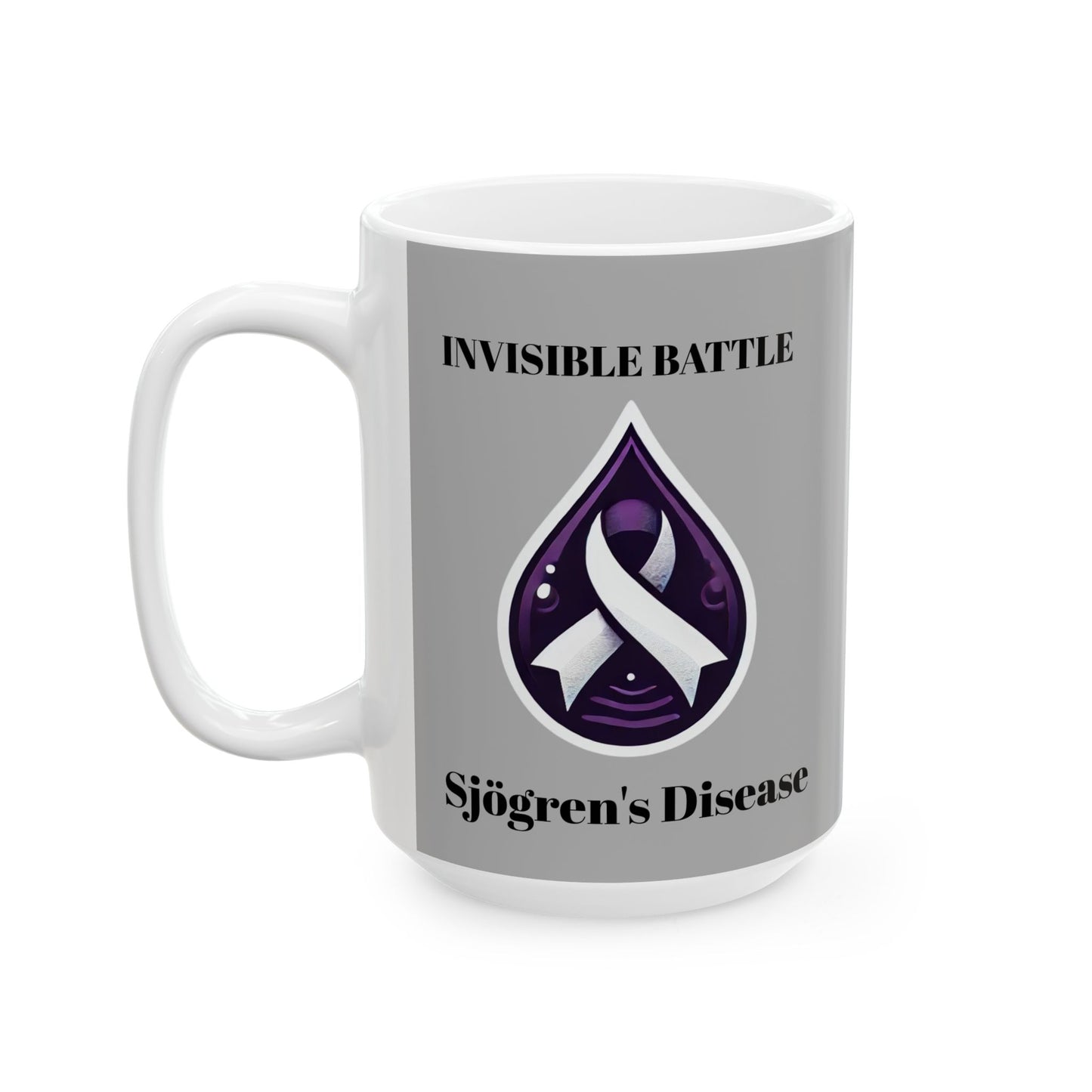 Inspirational Ceramic Mug - Unstoppable Warrior Design (11oz & 15oz) (Light Gray)