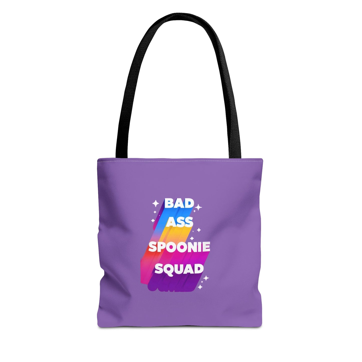 Autoimmune Disease Awareness Tote Bag - "Bad Ass Spoonie Squad" (Light Purple)