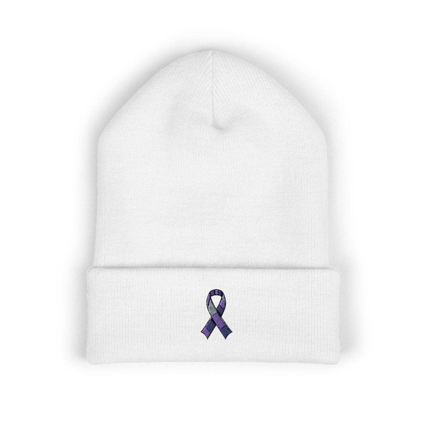 Purple Support Ribbon Classic Cuffed Beanie | Support Awareness & Cause (Autoimmune, Sjögren's Disease, Systemic Lupus Erythematosus (SLE), Inflammatory Bowel Disease, etc.)