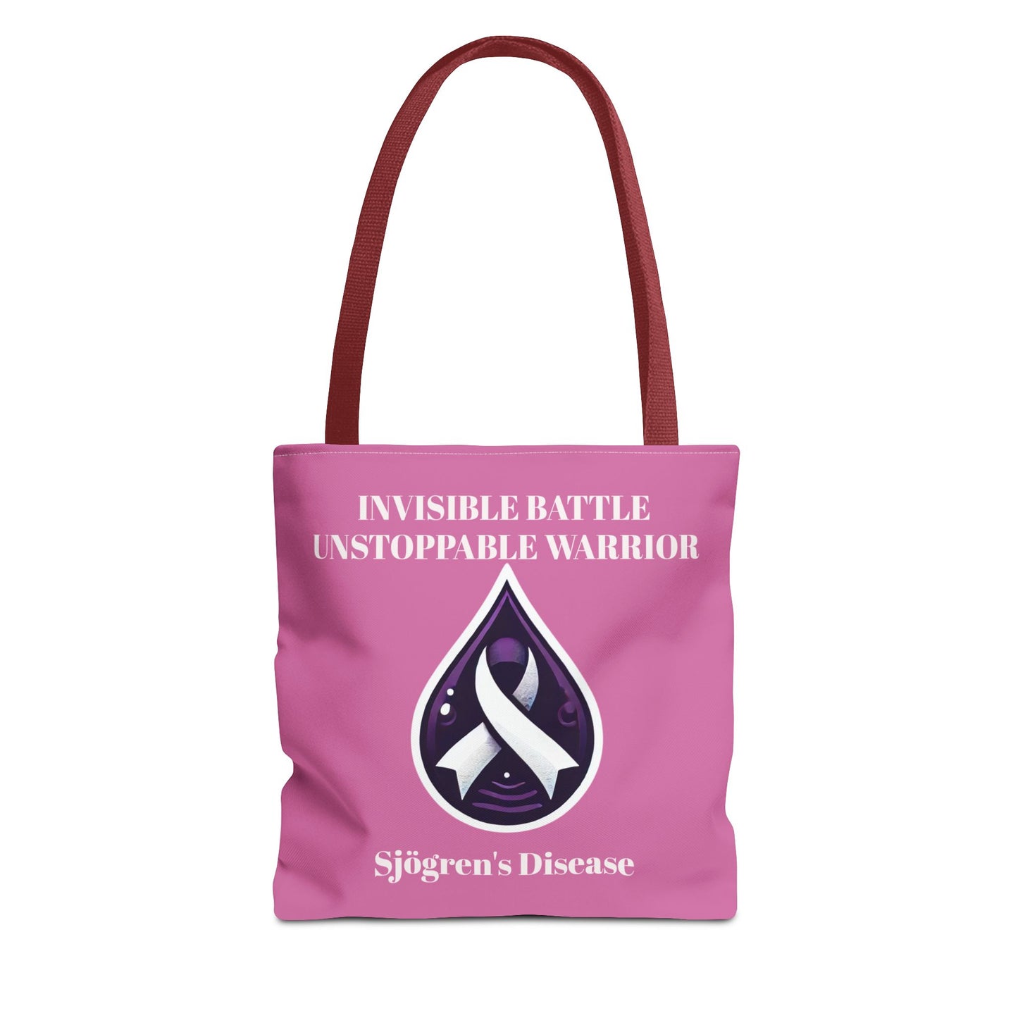 Invisible Battle Unstoppable Warrior Tote Bag - Sjögren's Disease Awareness (Light Pink)