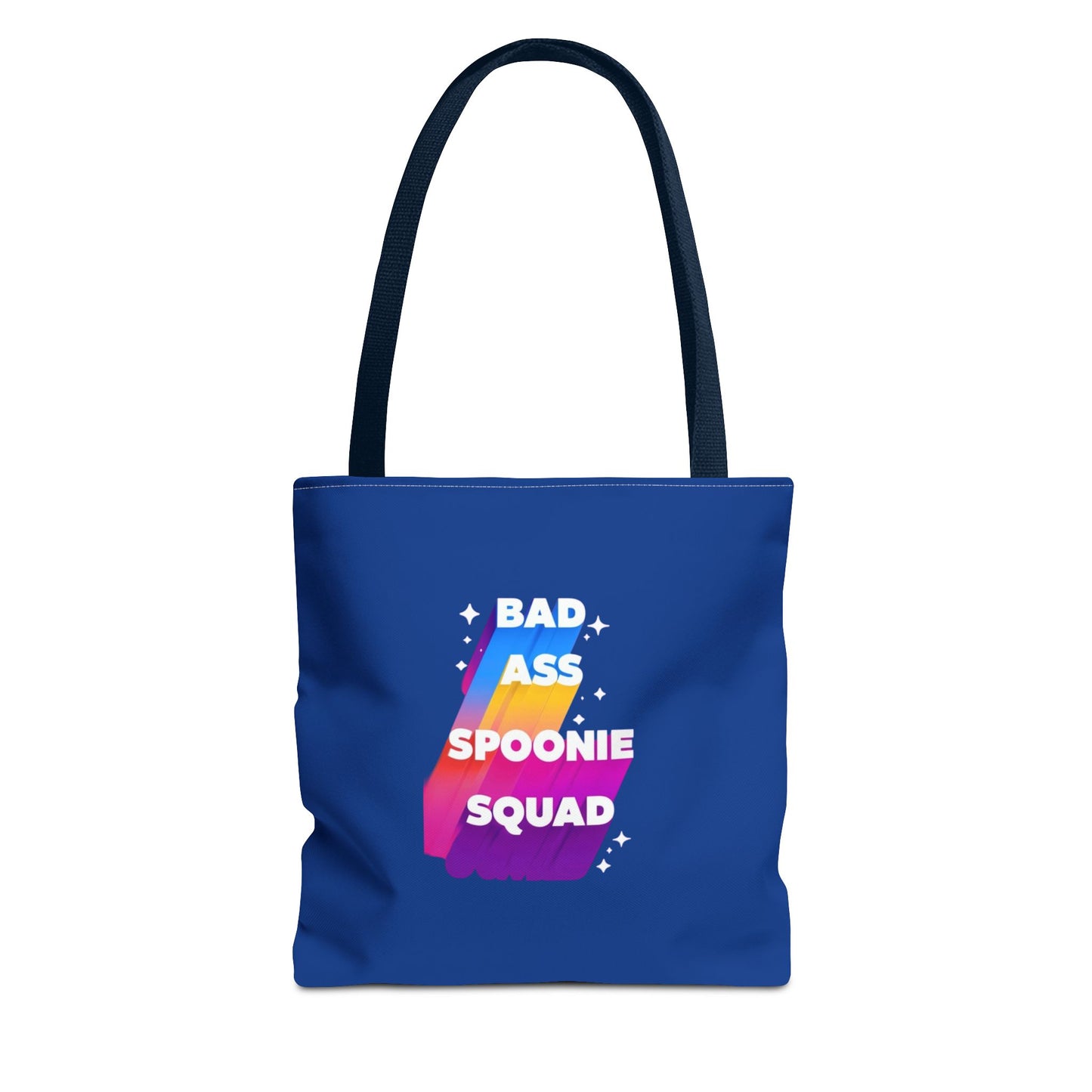 Autoimmune Disease Awareness Tote Bag - "Bad Ass Spoonie Squad" (Dark Blue)