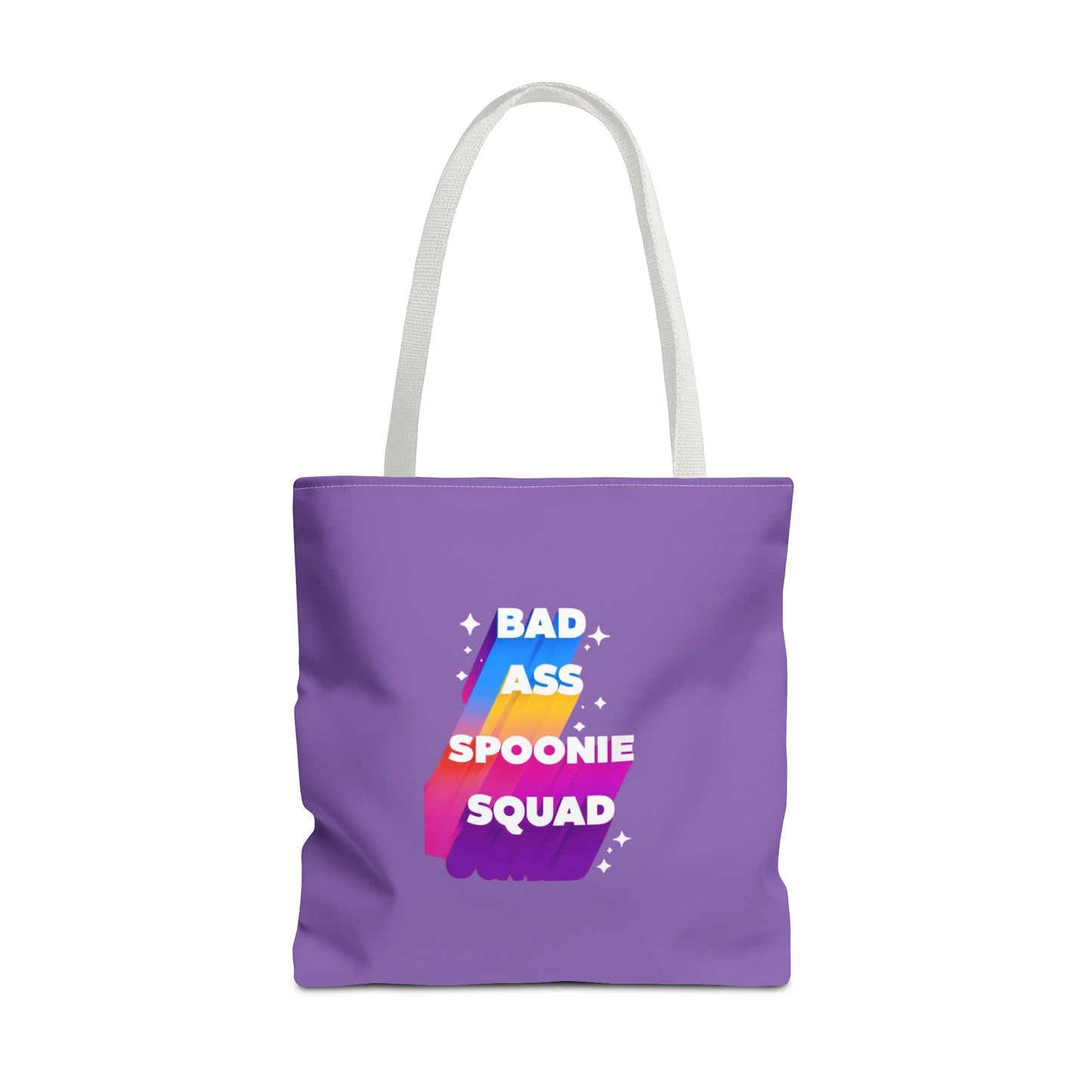 Autoimmune Disease Awareness Tote Bag - "Bad Ass Spoonie Squad" (Light Purple)
