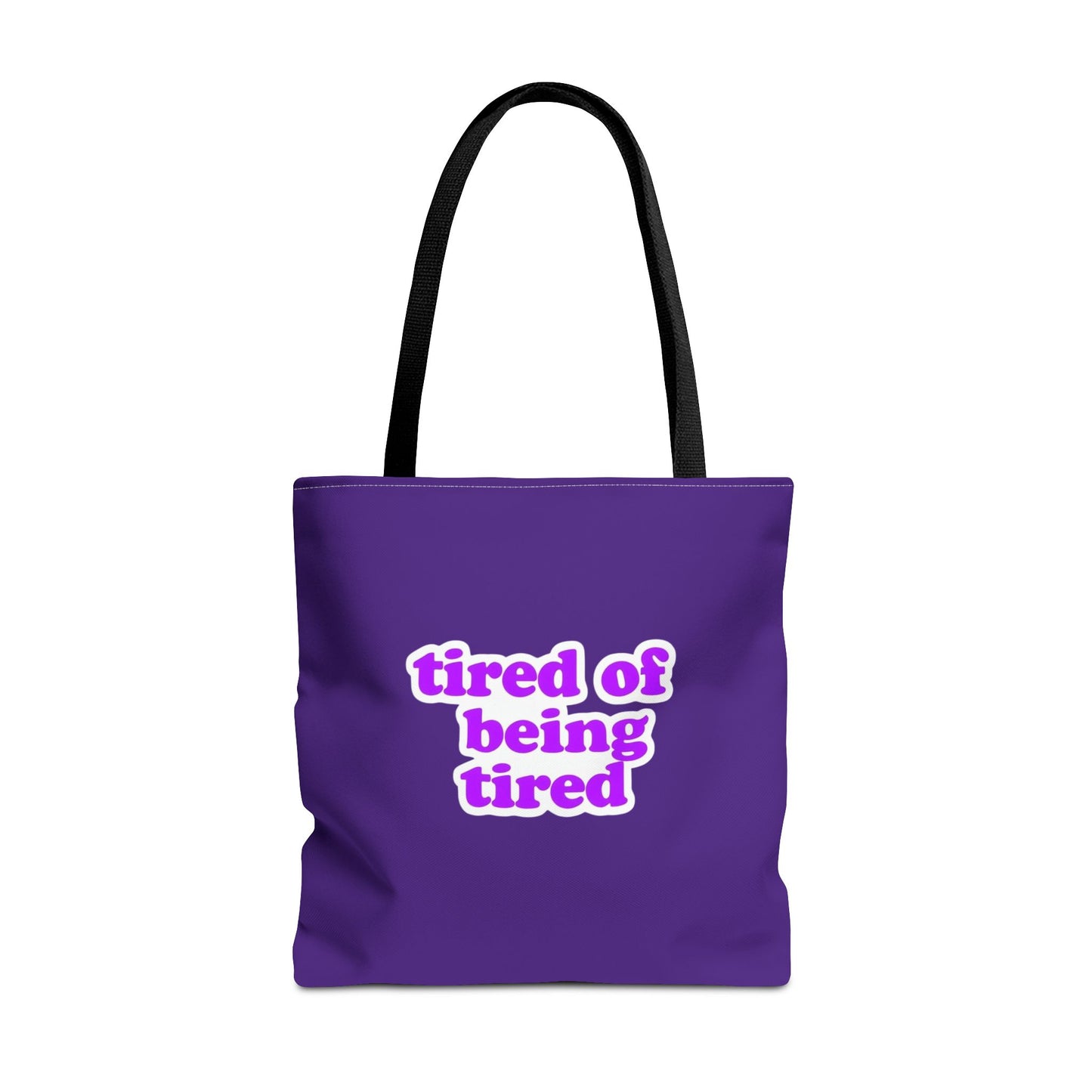 Autoimmune Disease Awareness Tote Bag - "tired of being tired" (Purple)