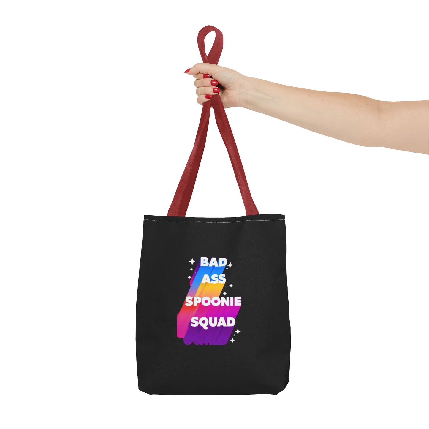 Autoimmune Disease Awareness Tote Bag - "Bad Ass Spoonie Squad" (Black)