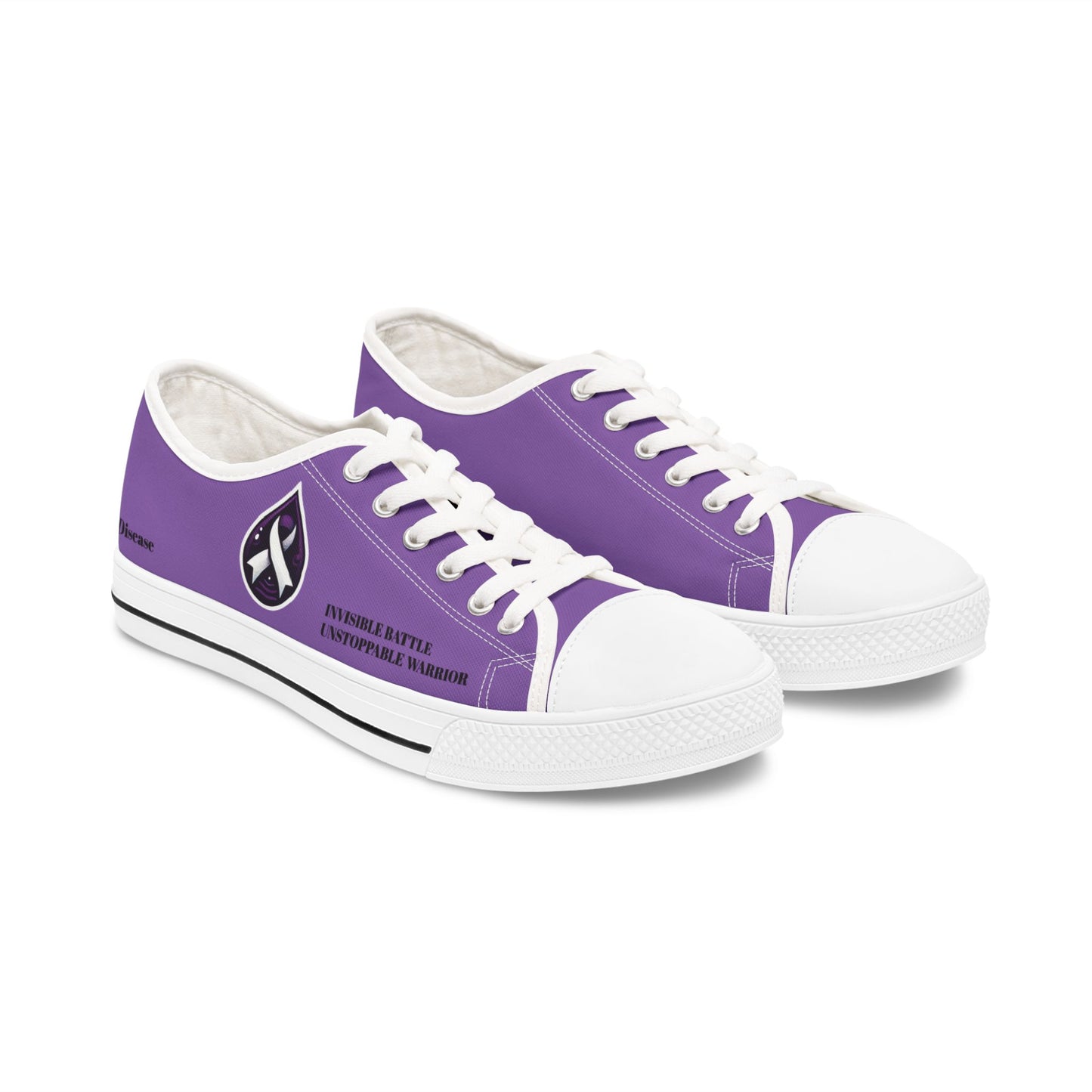 Inspirational Women's Low Top Sneakers - Unstoppable Warrior Design (Purple)