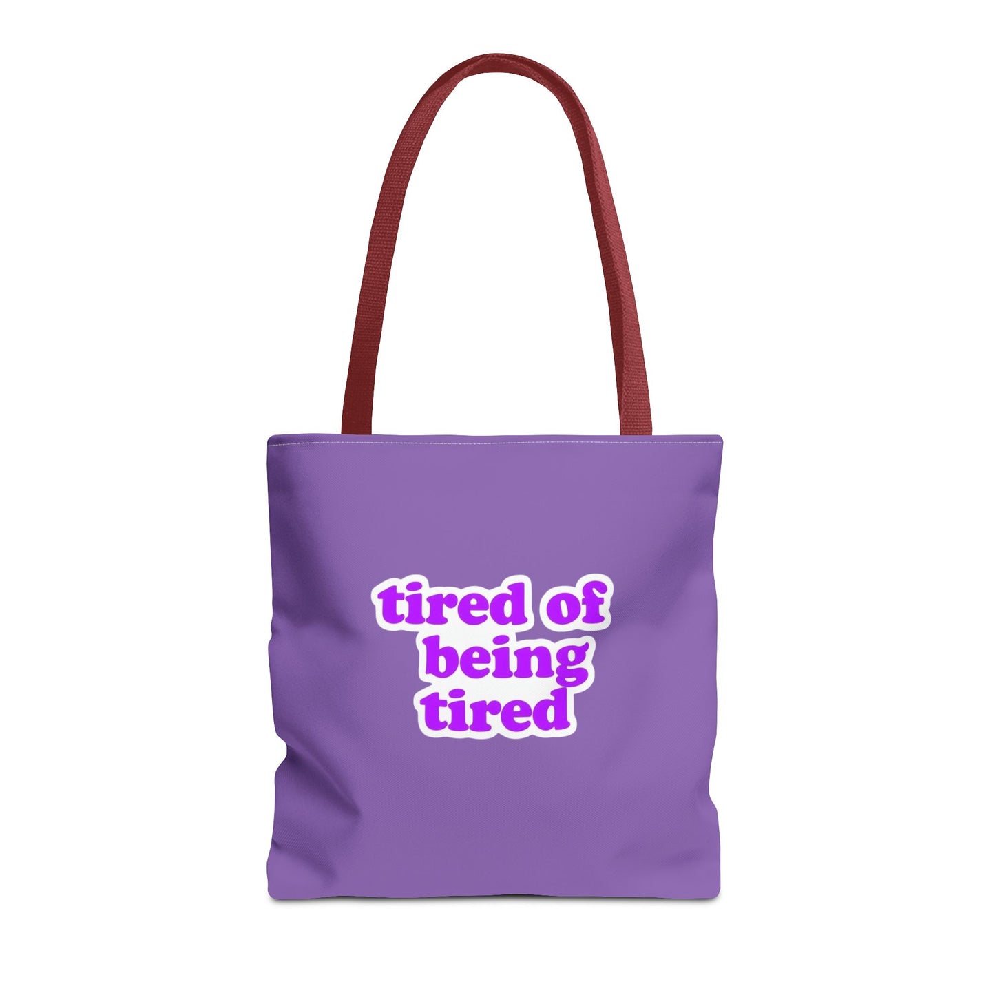 Autoimmune Disease Awareness Tote Bag - "tired of being tired" (Purple)