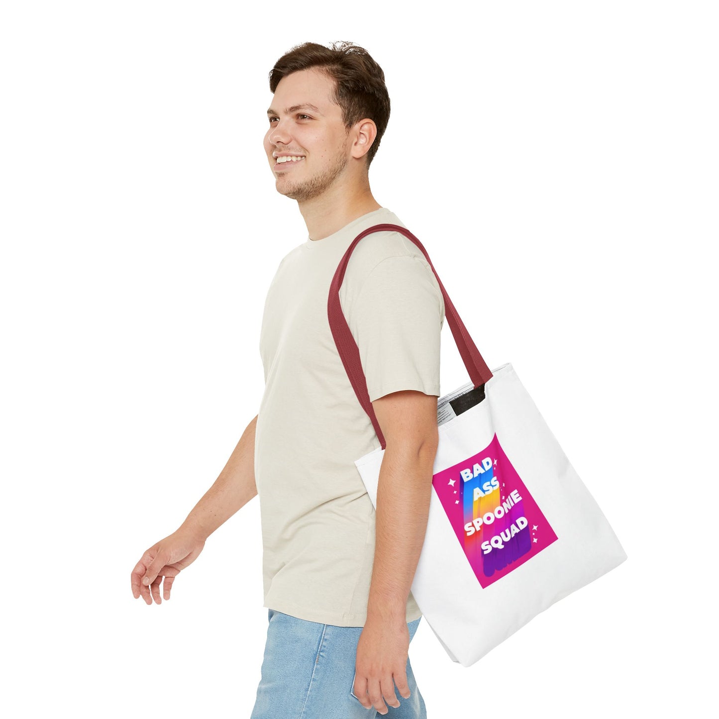 Autoimmune Disease Awareness Tote Bag - "Bad Ass Spoonie Squad" (White)