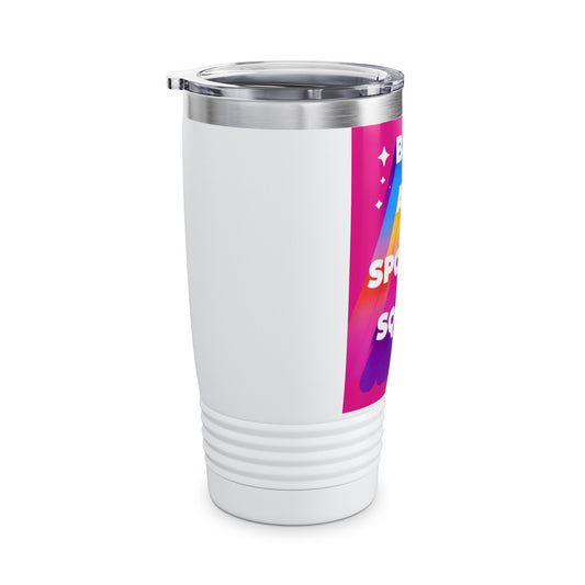Autoimmune Disease Awareness Tumbler - "Bad Ass Spoonie Squad" 20oz Ringneck (White)