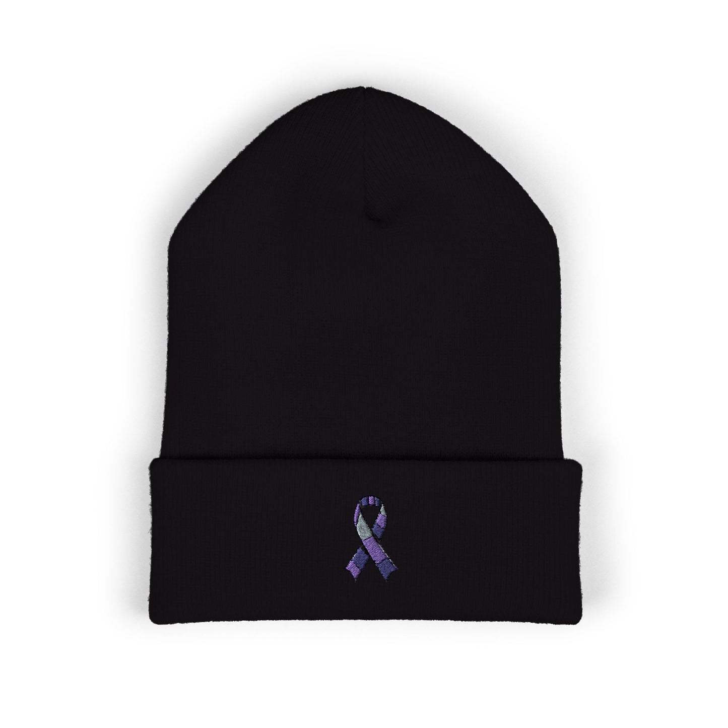 Purple Support Ribbon Classic Cuffed Beanie | Support Awareness & Cause (Autoimmune, Sjögren's Disease, Systemic Lupus Erythematosus (SLE), Inflammatory Bowel Disease, etc.)