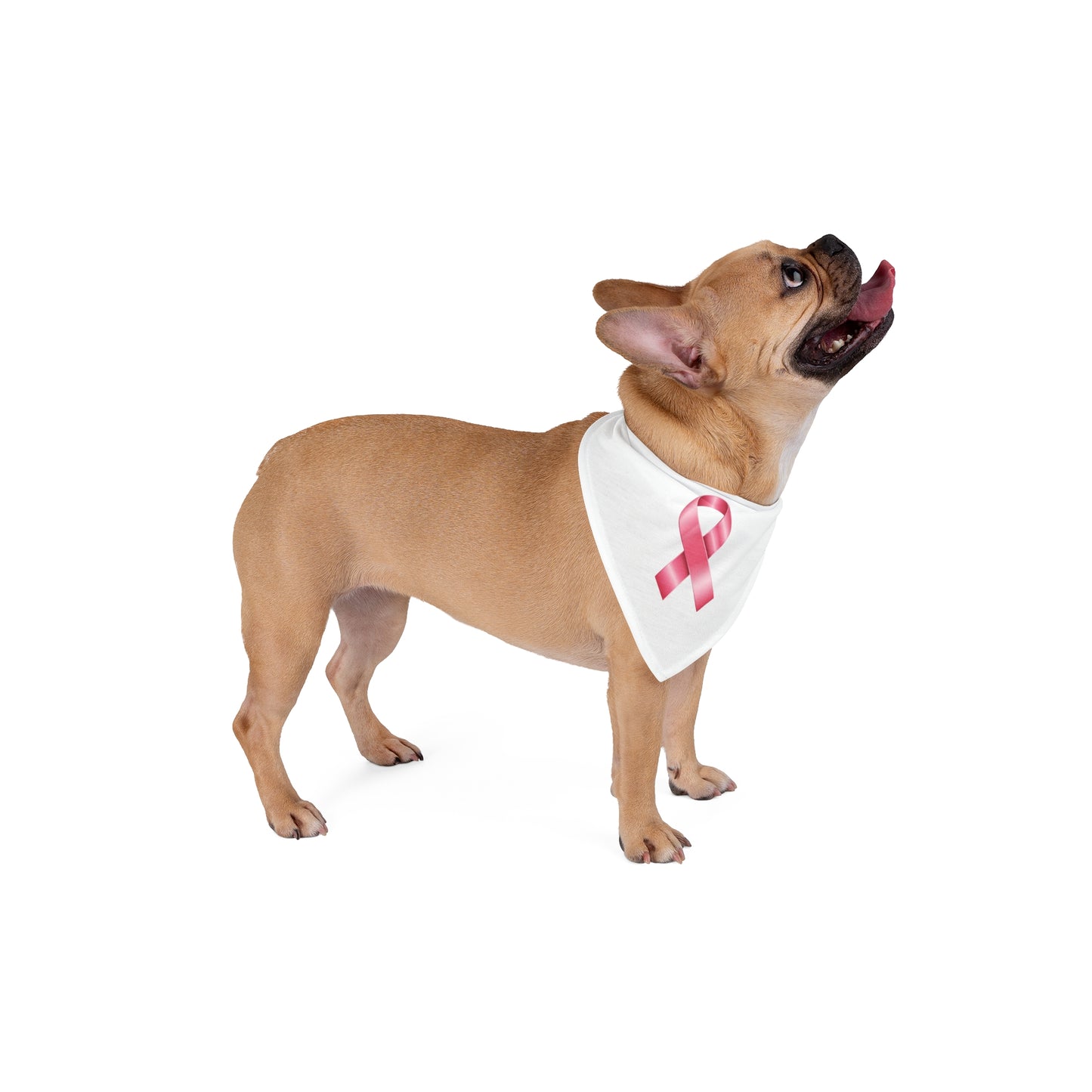Breast Cancer Pet Bandana - Supportive Dog Accessory for Awareness Events (White)