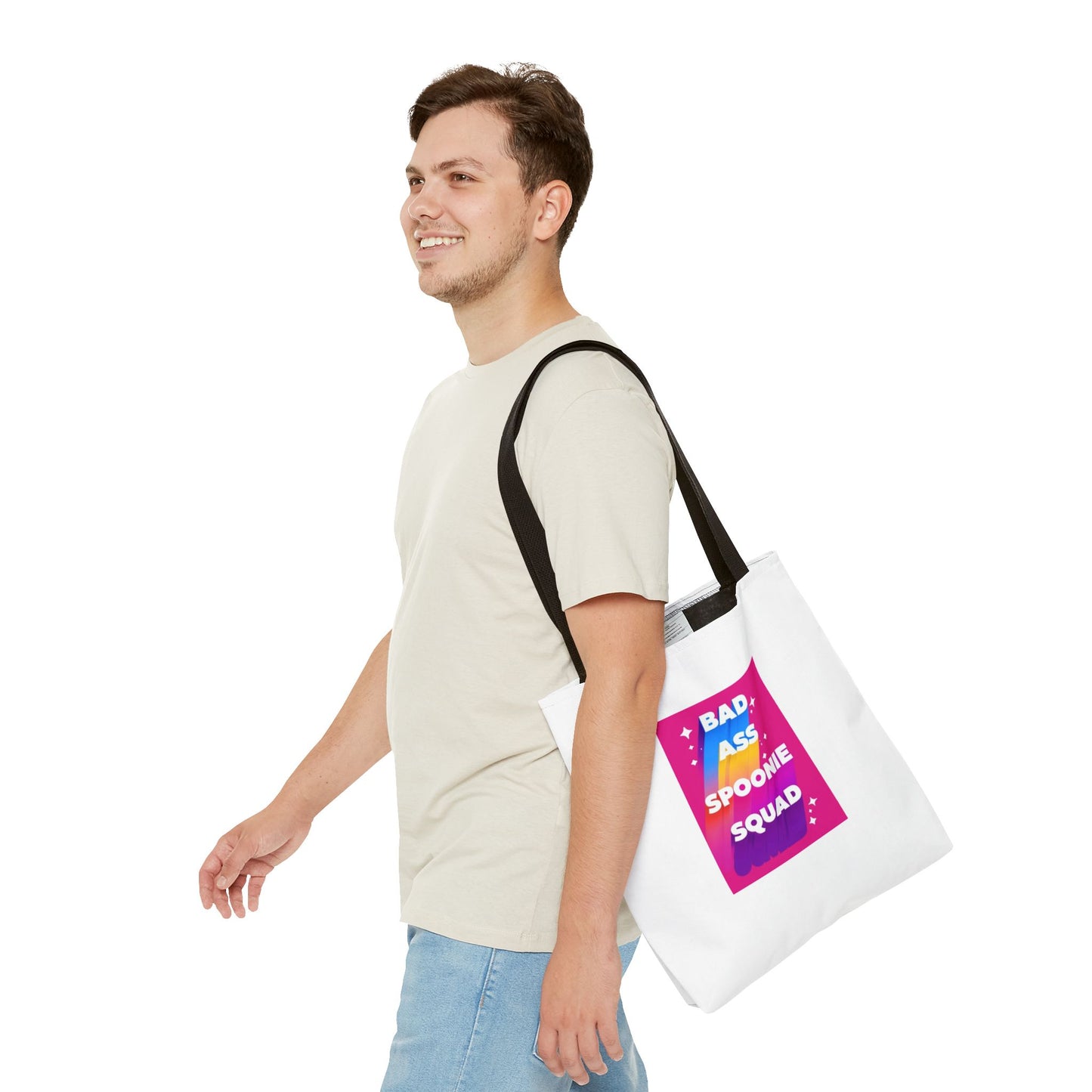 Autoimmune Disease Awareness Tote Bag - "Bad Ass Spoonie Squad" (White)