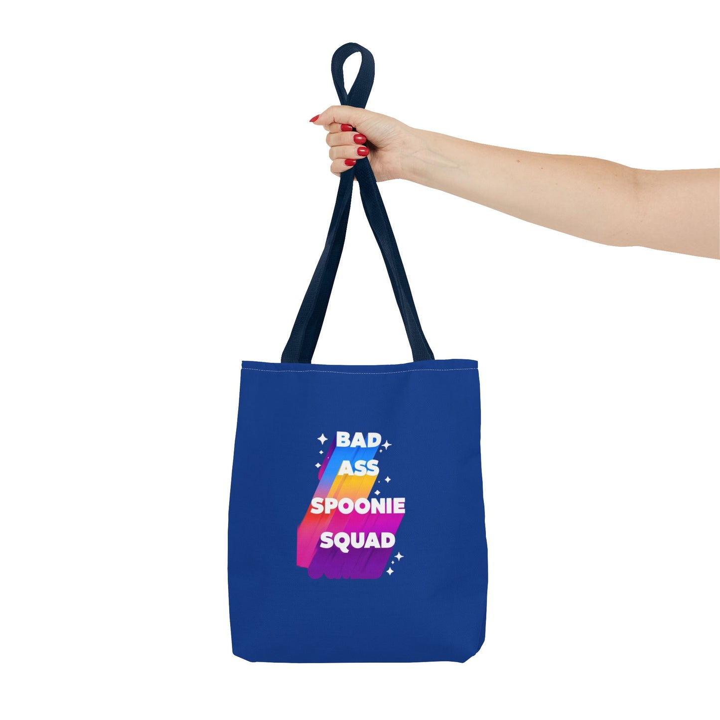 Autoimmune Disease Awareness Tote Bag - "Bad Ass Spoonie Squad" (Dark Blue)