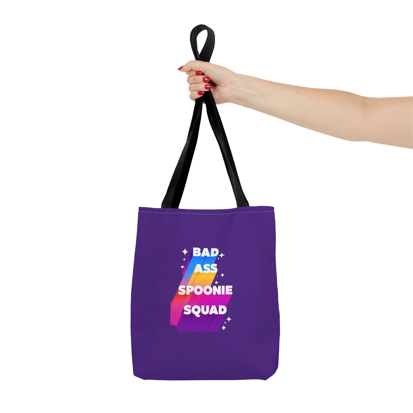 Autoimmune Disease Awareness Tote Bag - "Bad Ass Spoonie Squad" (Purple)