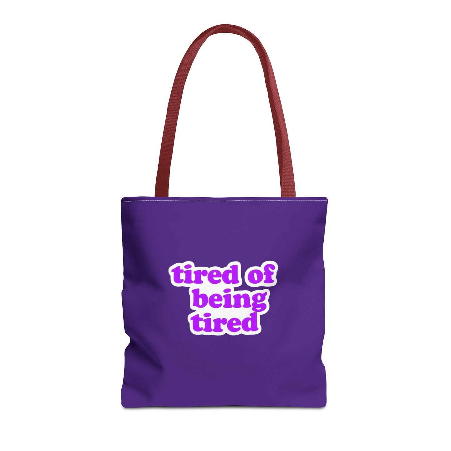 Autoimmune Disease Awareness Tote Bag - "tired of being tired" (Purple)
