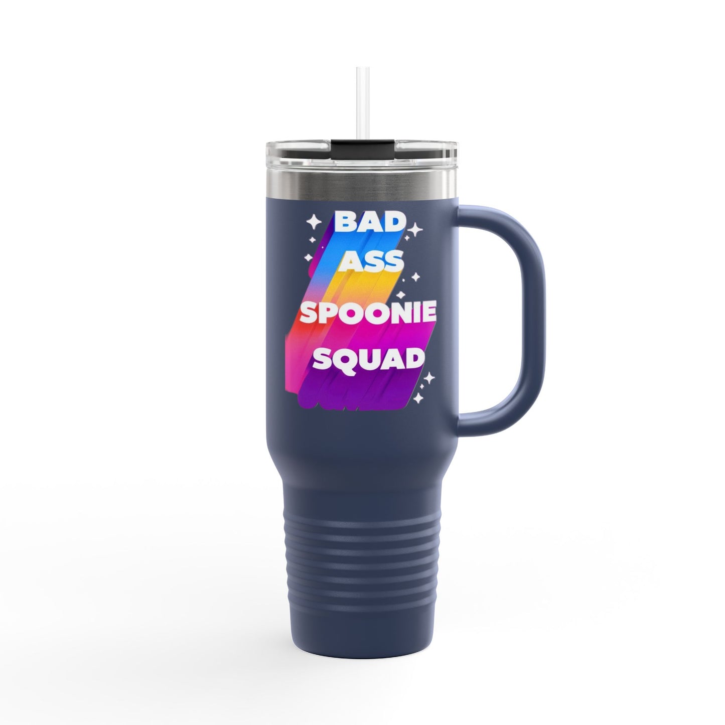 Autoimmune Disease Awareness Insulated Travel Mug – "Bad Ass Spoonie Squad", 40oz