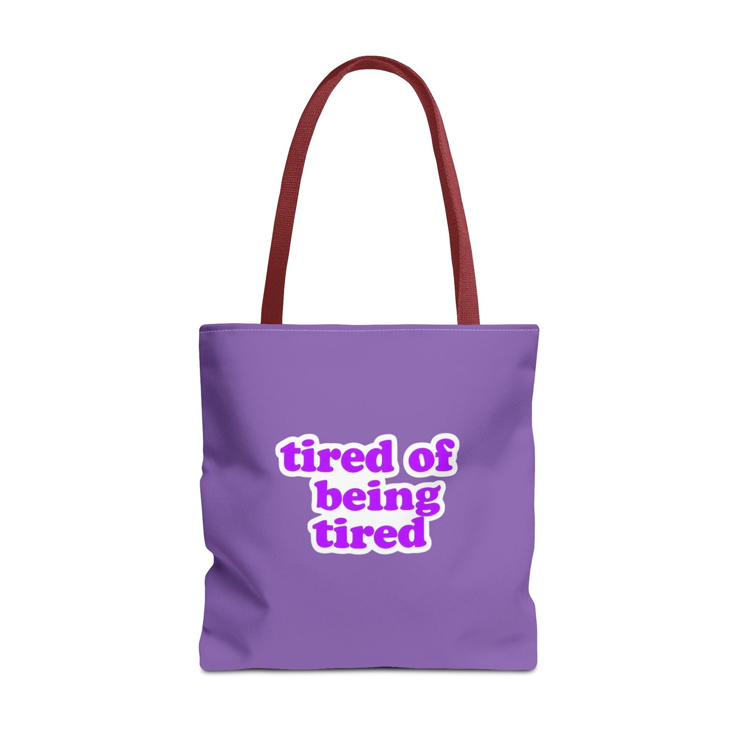 Autoimmune Disease Awareness Tote Bag - "tired of being tired" (Purple)