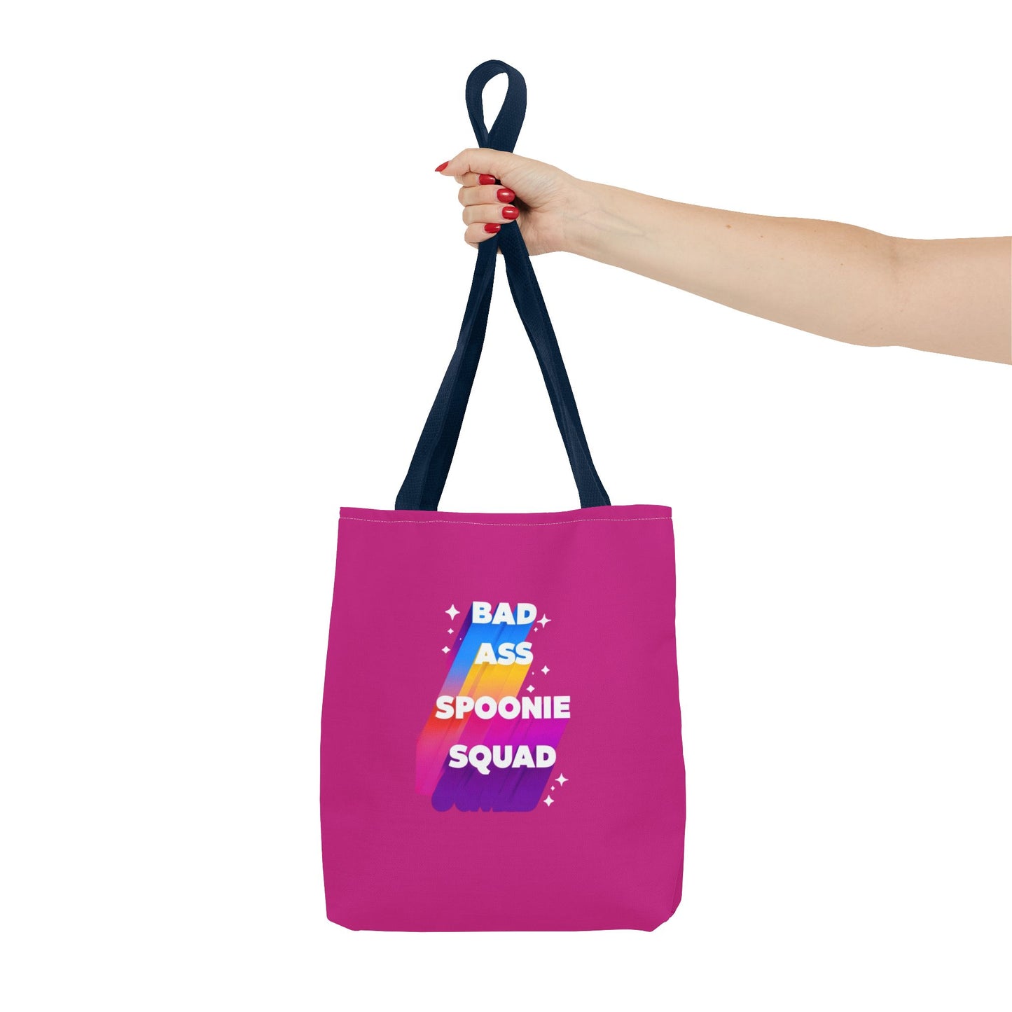 Autoimmune Disease Awareness Tote Bag - "Big Ass Spoonie Squad" (Pink)