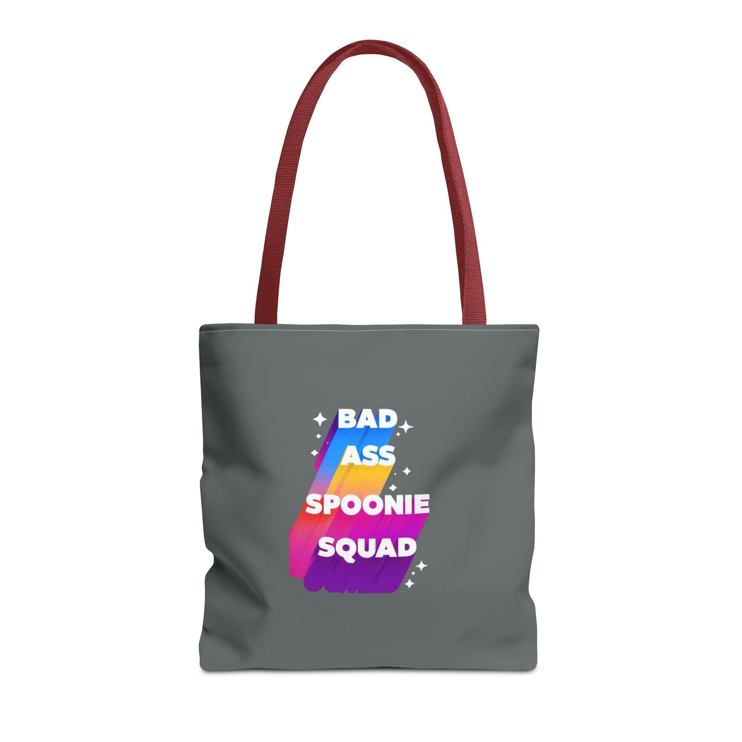Autoimmune Disease Awareness Tote Bag - "Bad Ass Spoonie Squad" (Dark Grey)