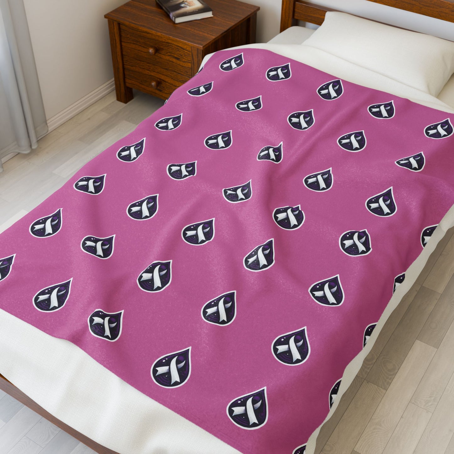 Sjögren's Disease Cozy Velveteen Plush Blanket - Soft Layer for Comfort & Warmth (Light Pink)