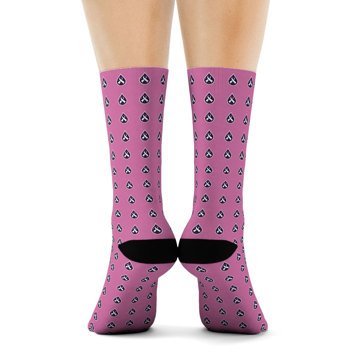 Sjögren's Disease Teardrop Pattern Crew Socks (Pink)