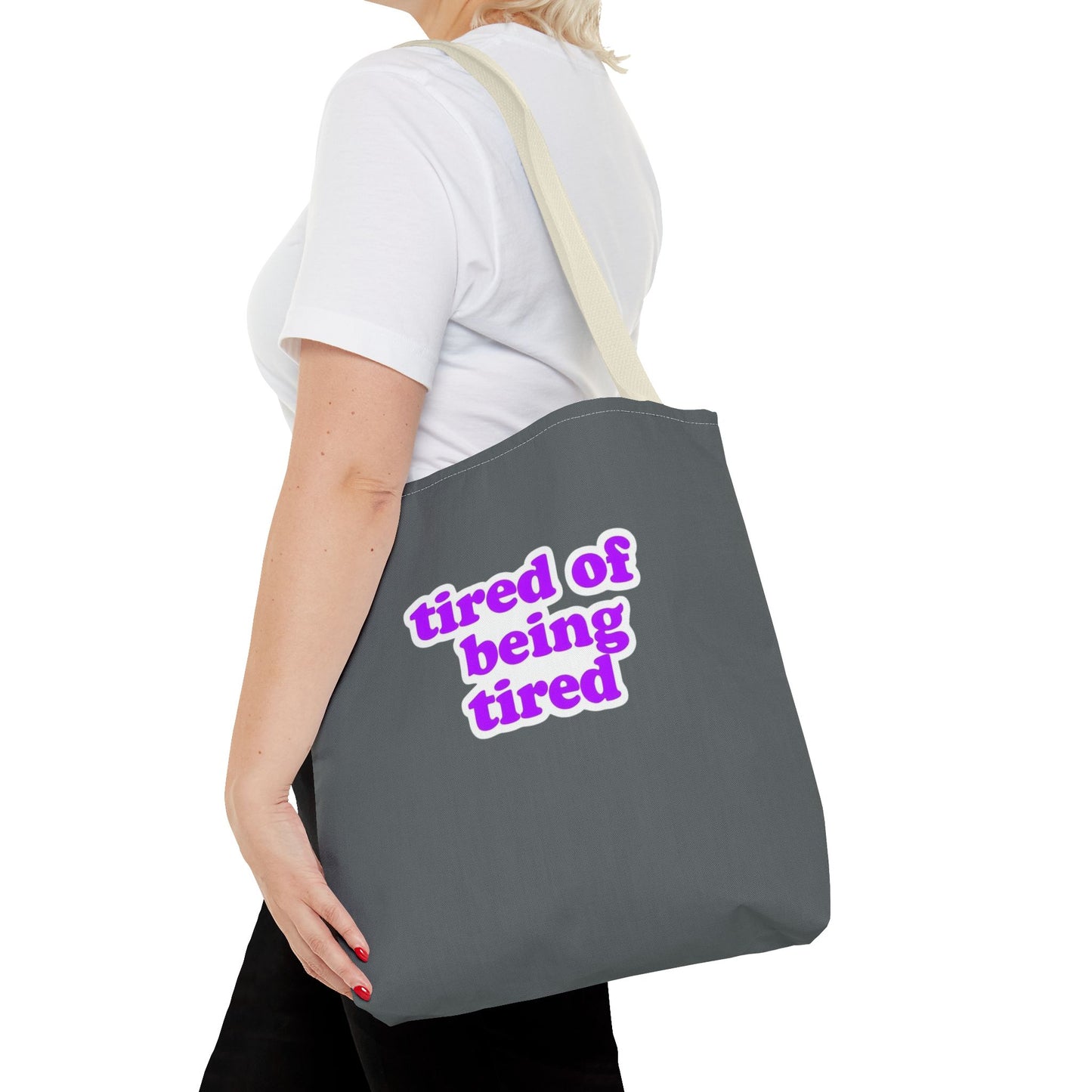 Autoimmune Disease Awareness Tote Bag - "Bad Ass Spoonie Squad" (Dark Grey)