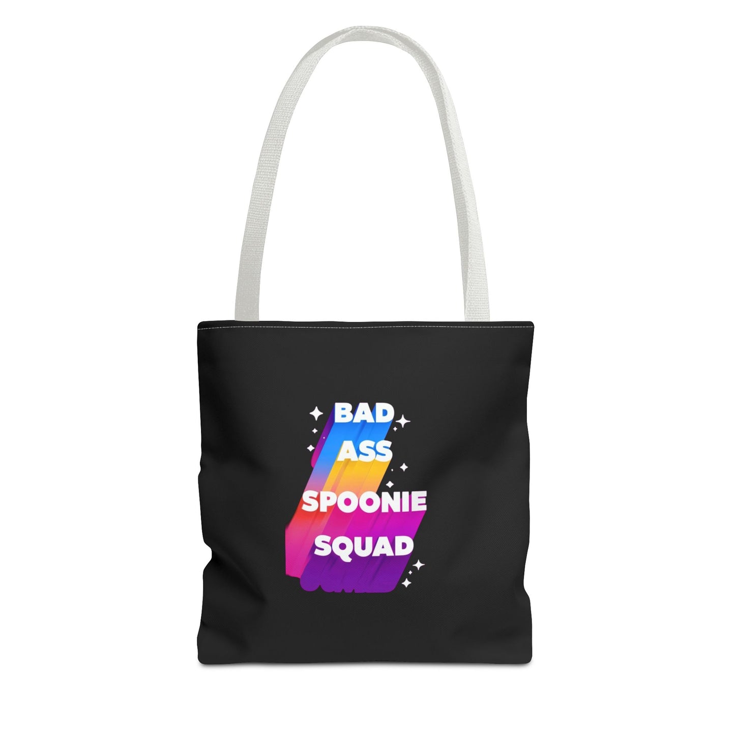 Autoimmune Disease Awareness Tote Bag - "Bad Ass Spoonie Squad" (Black)