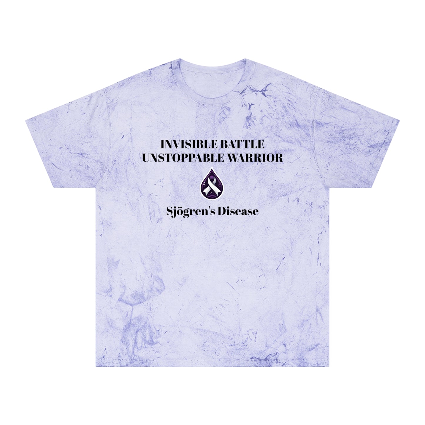 Unisex Color Blast T-Shirt - Invisible Battle, Unstoppable Warrior - Sjögren's Disease Awareness