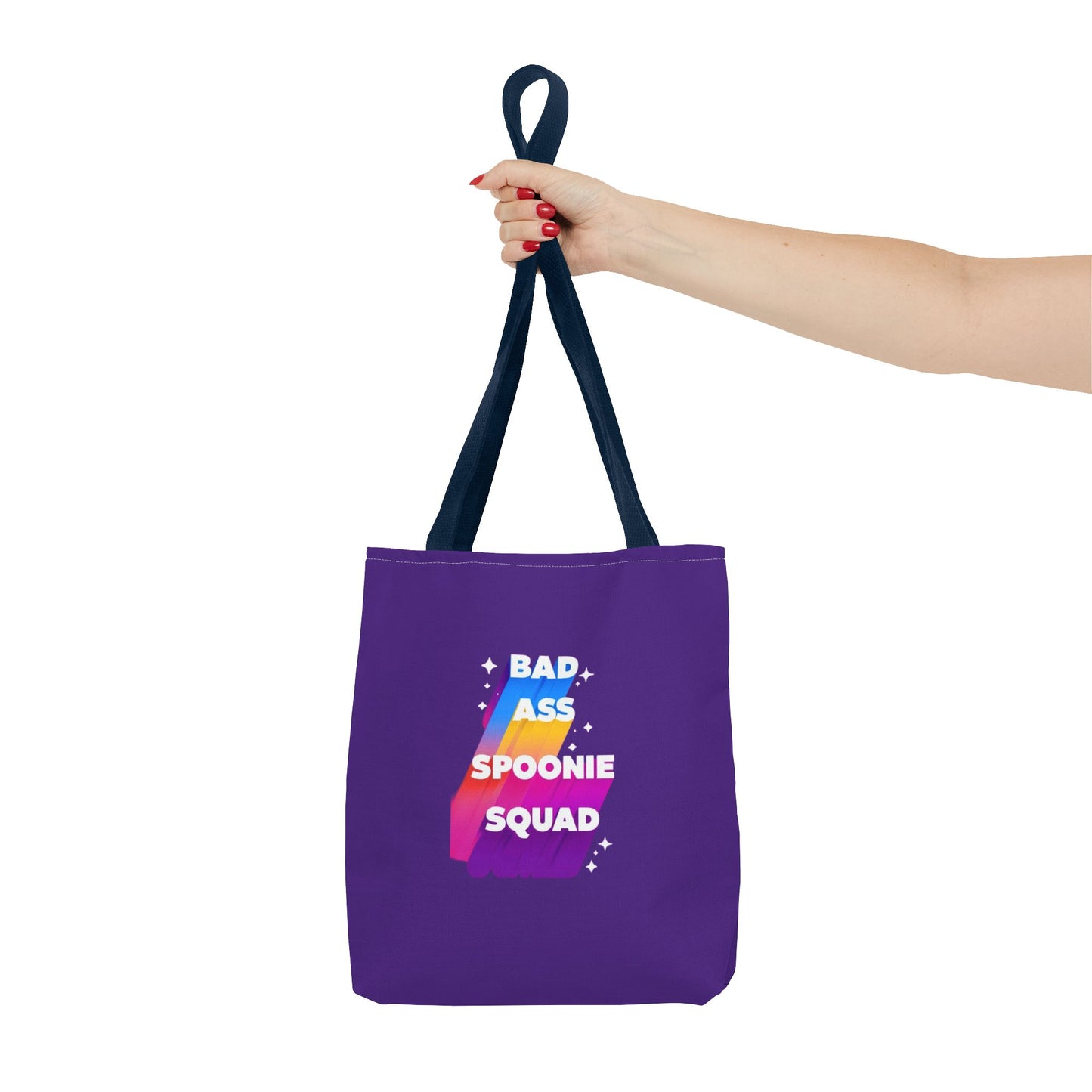 Autoimmune Disease Awareness Tote Bag - "Bad Ass Spoonie Squad" (Purple)
